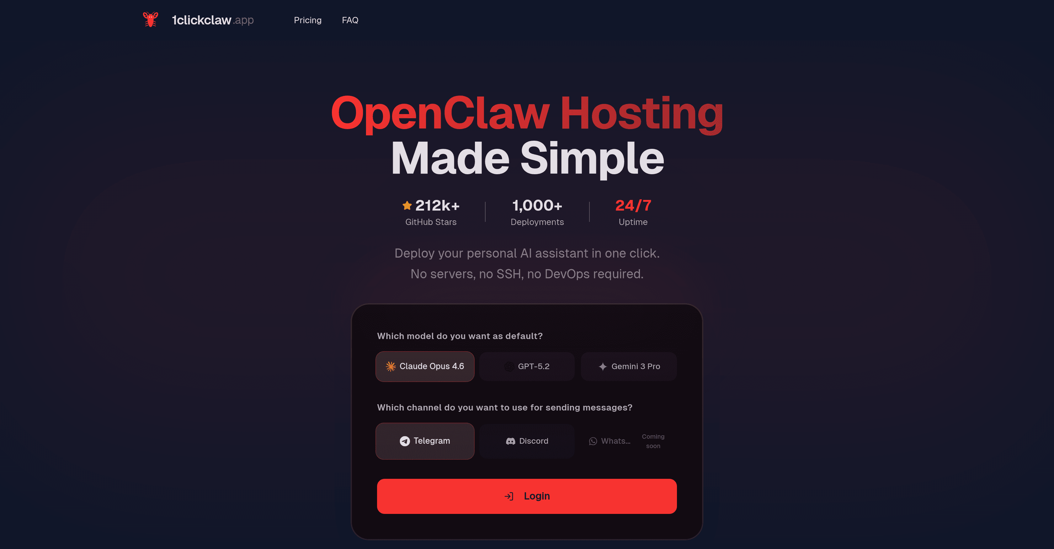 1ClickClaw screenshot