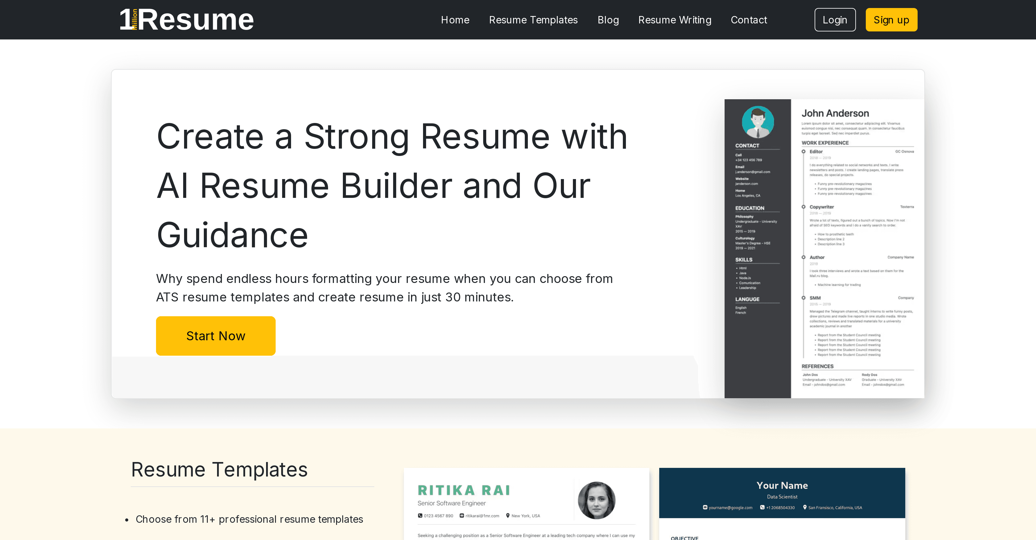 1MillionResume screenshot