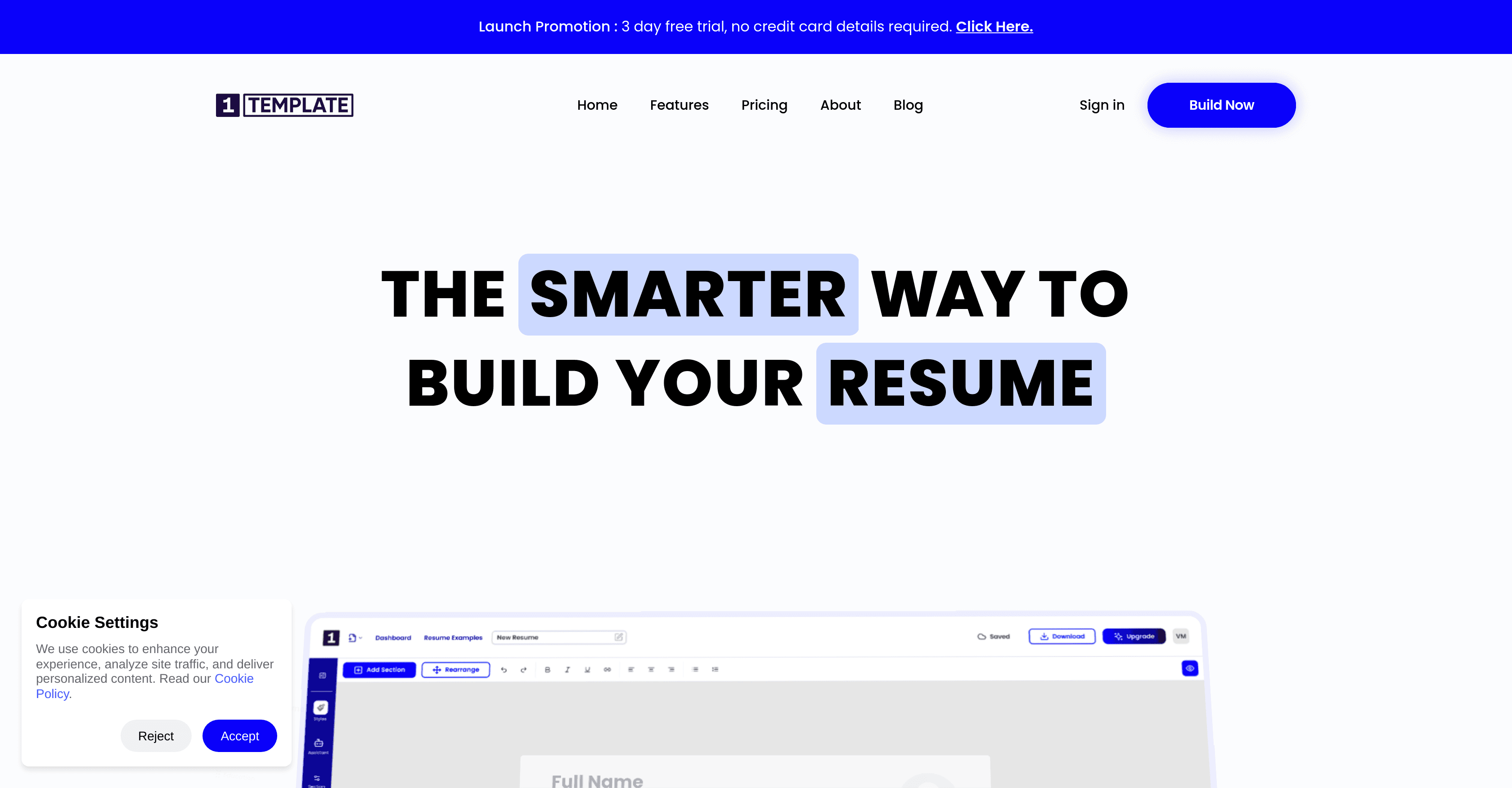 1Template screenshot