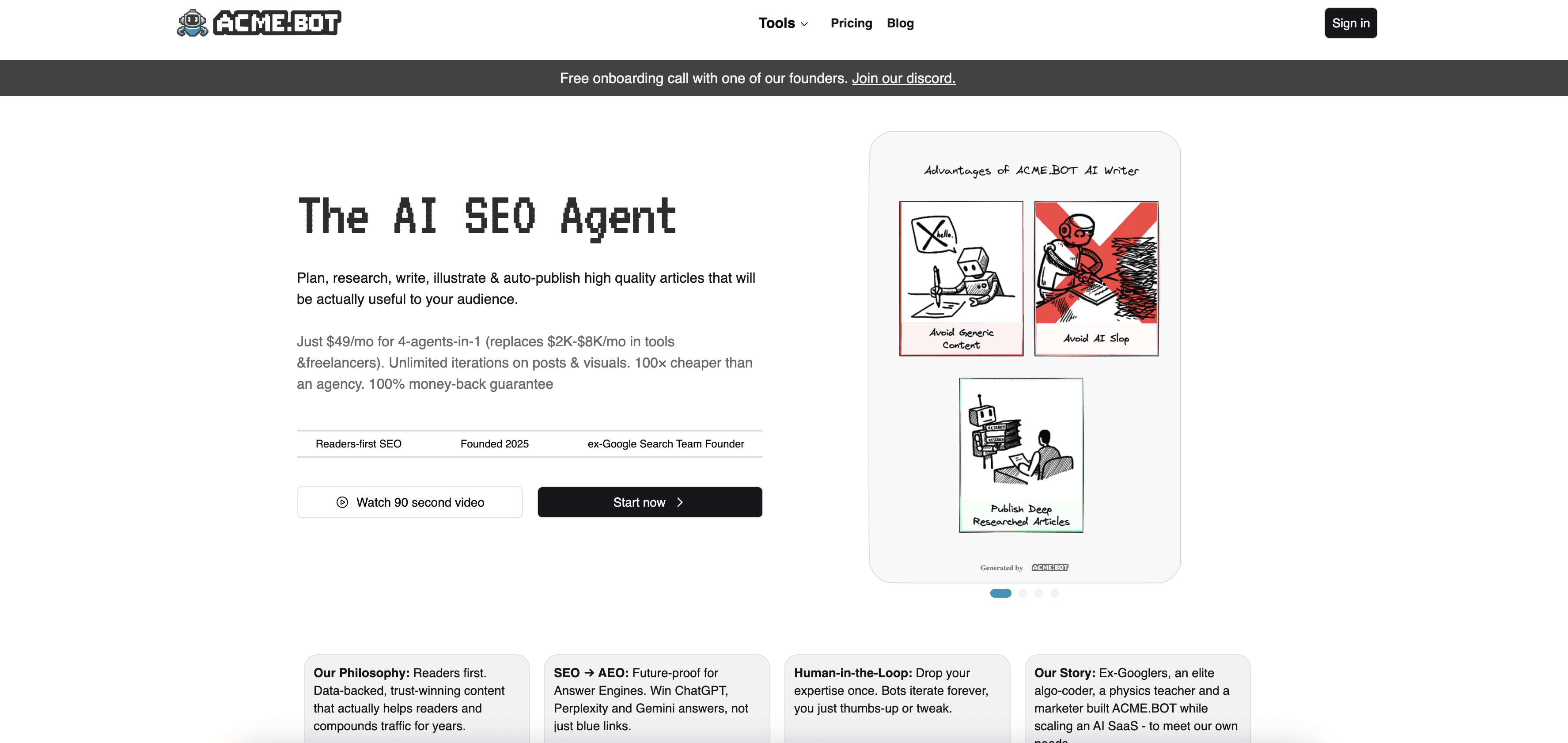 ACME.BOT - AI SEO Writer + AI Diagram Generator screenshot
