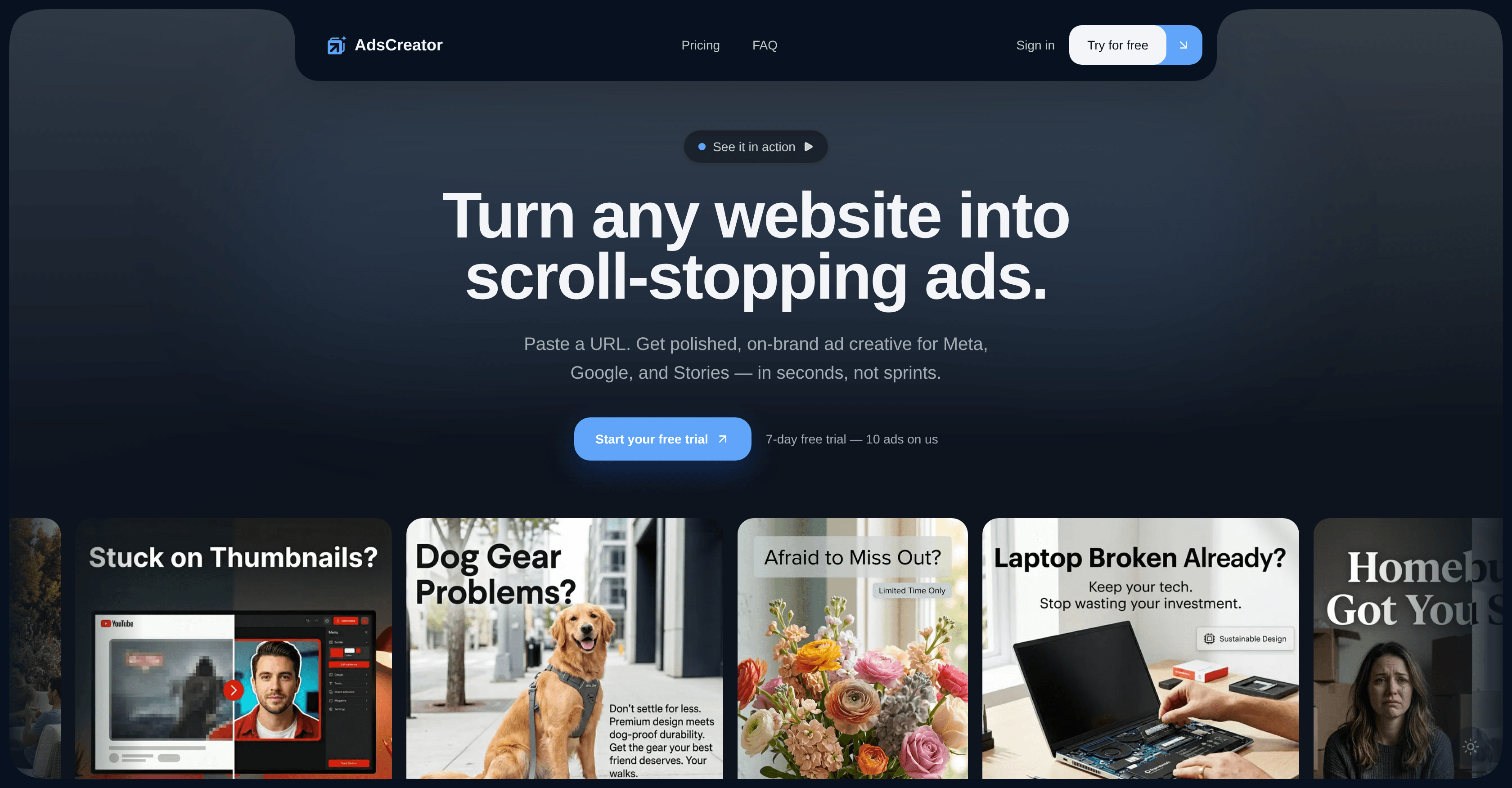 AdsCreator.com screenshot