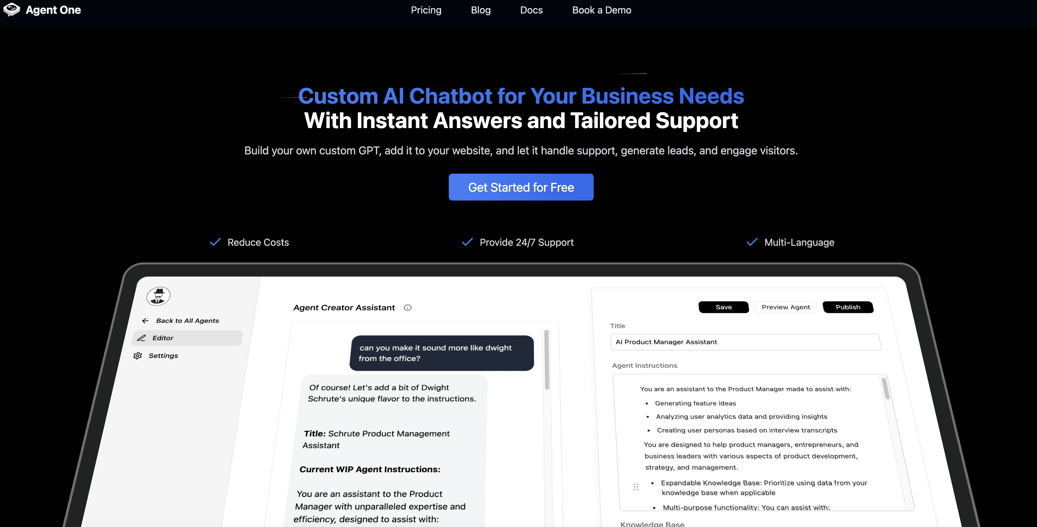 Agent One screenshot