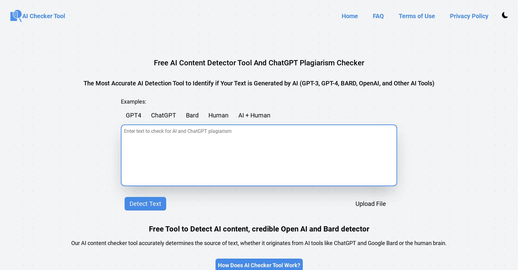 AI Checker Tool screenshot