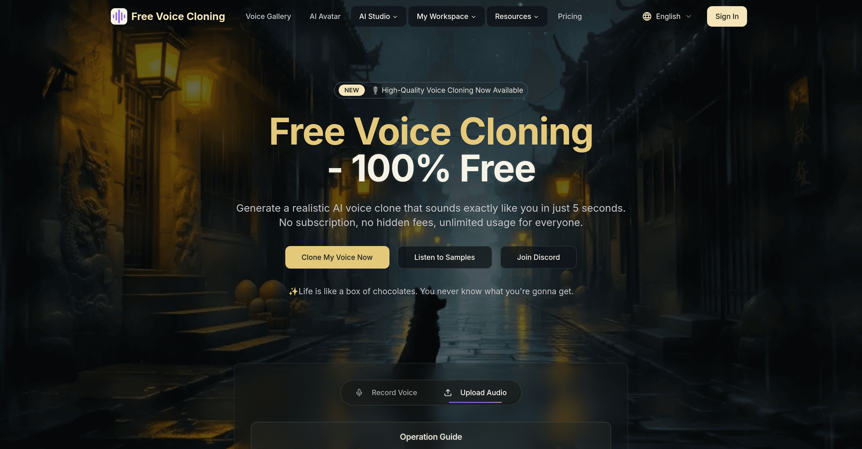 AI Clone Voice Free.com screenshot