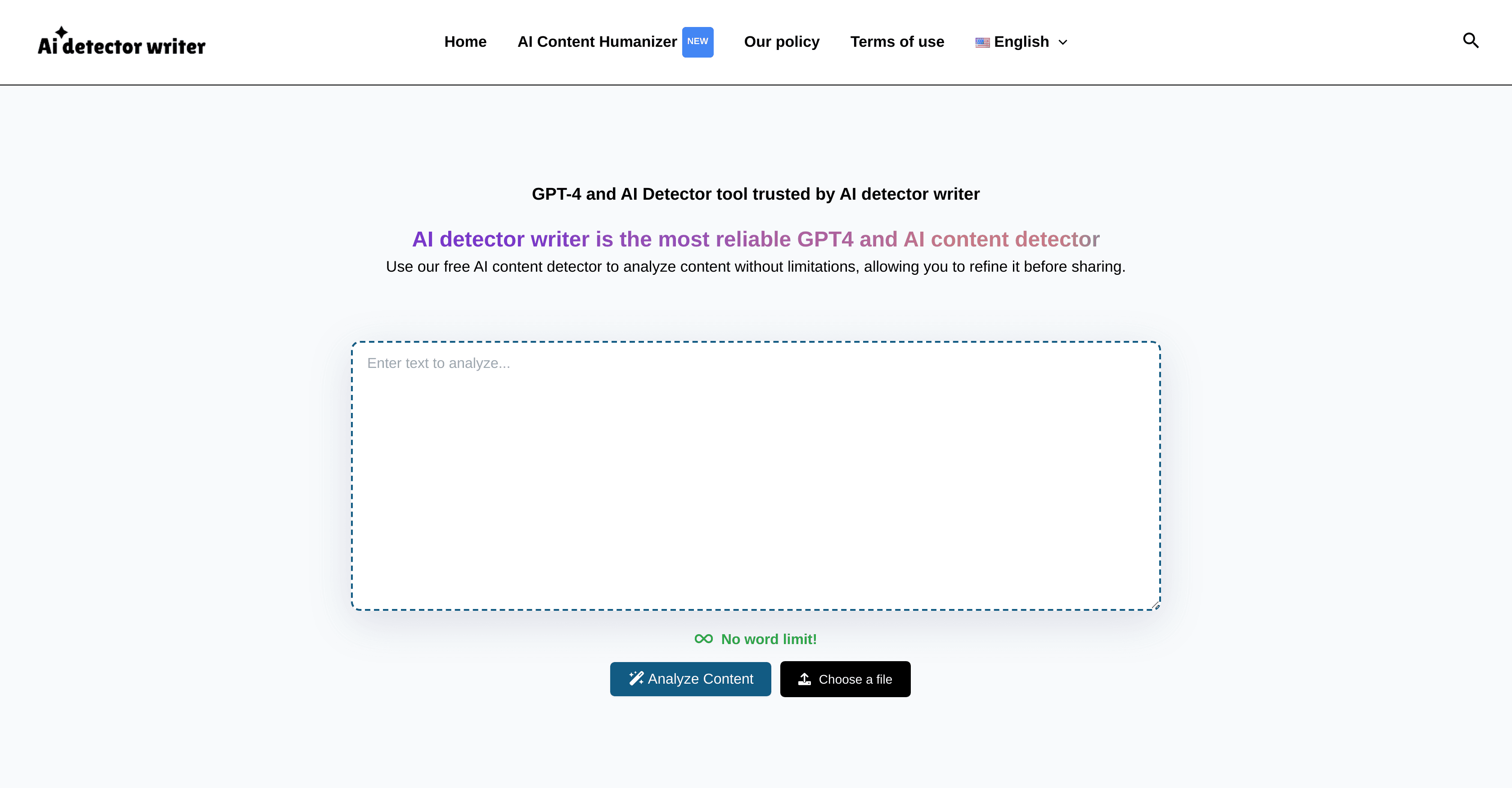 AI Detector Write screenshot