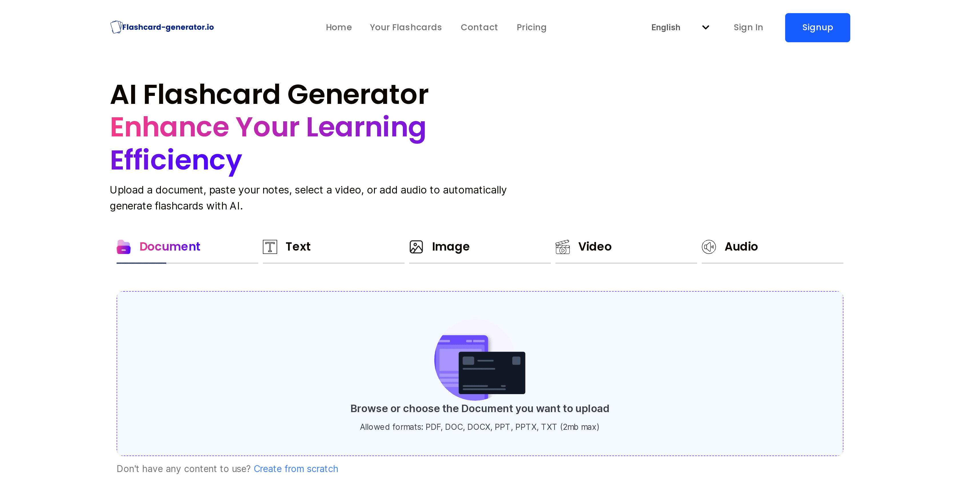 AI Flashcard Generator screenshot