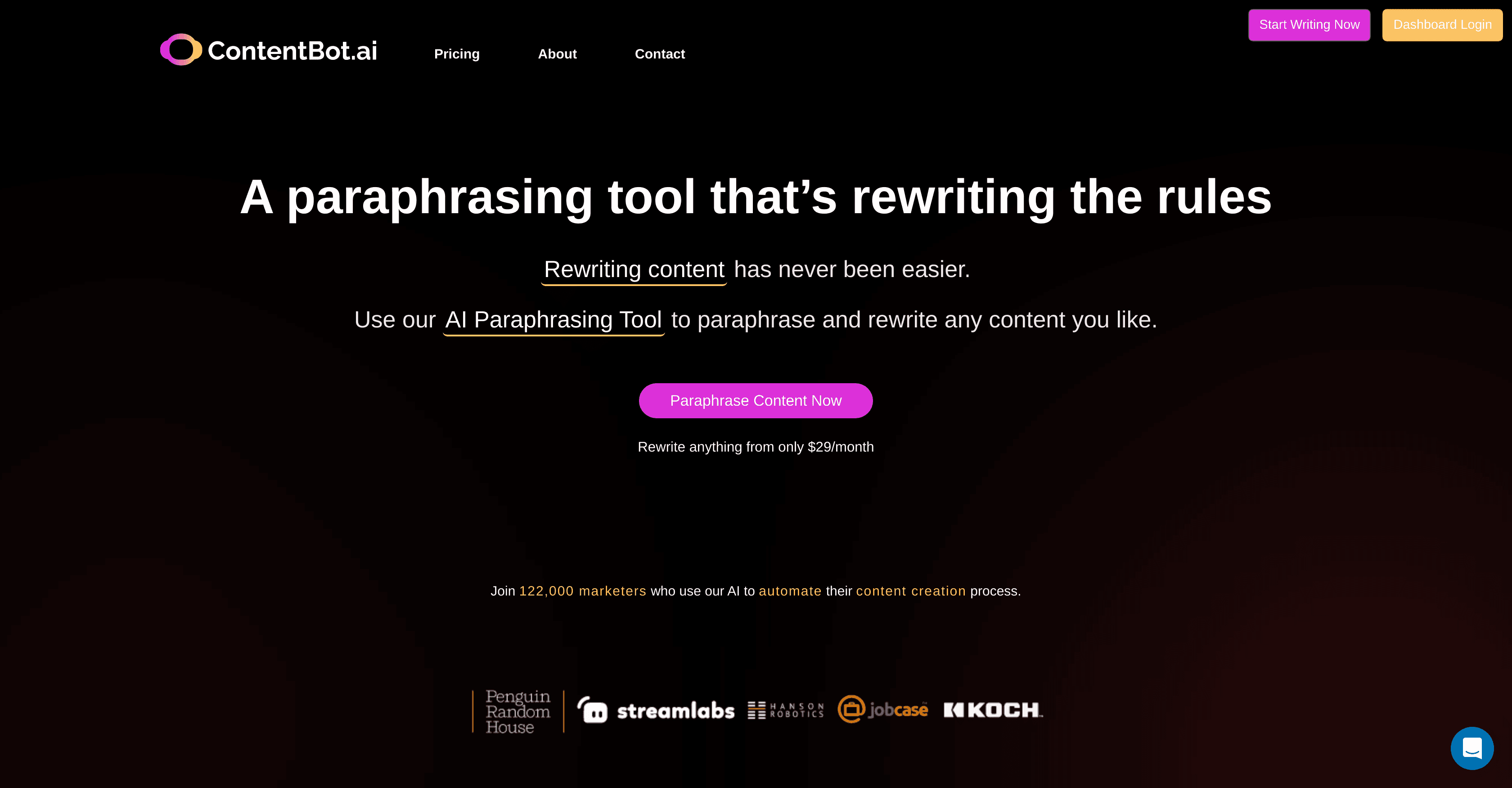 Paraphrasing Tool by ContentBot.ai screenshot