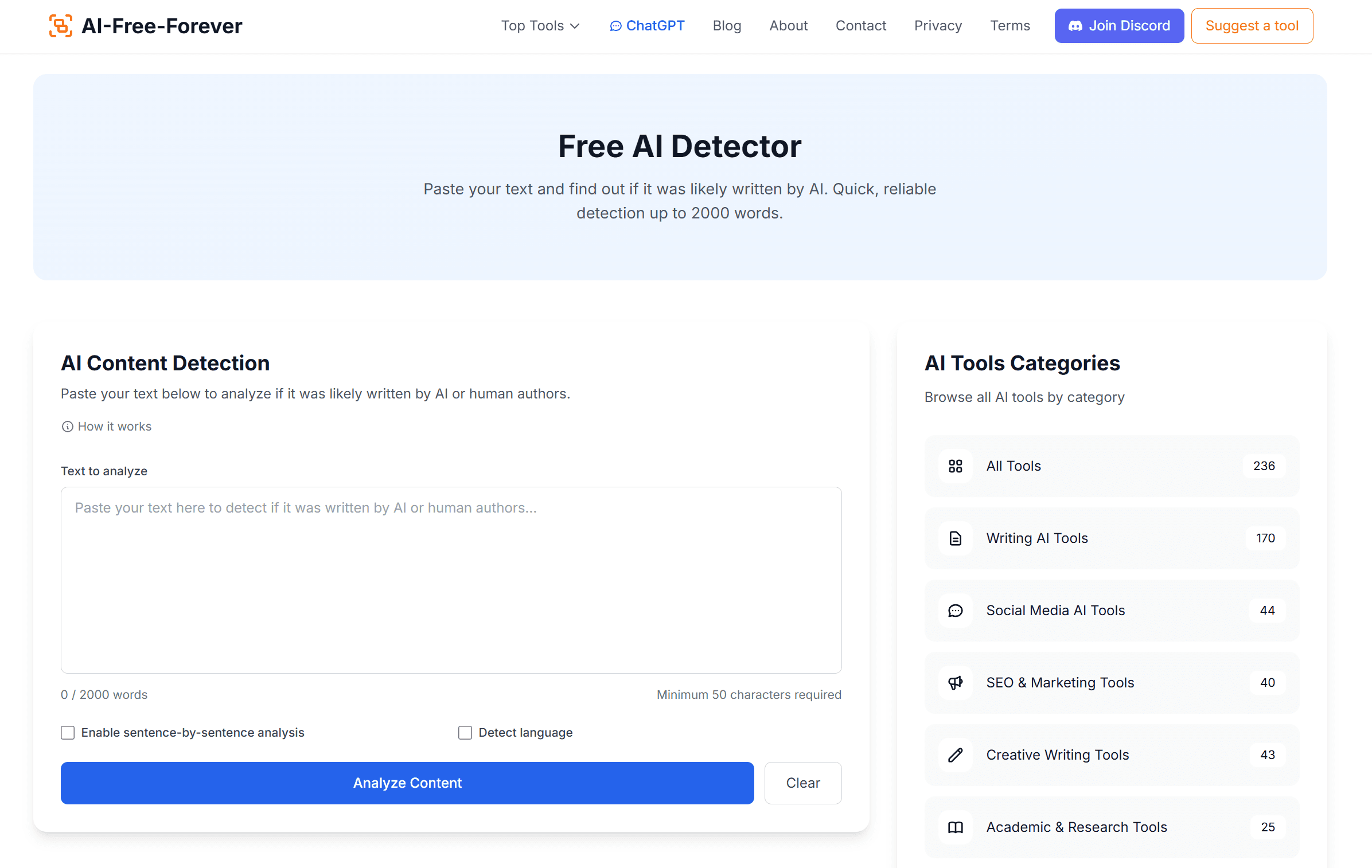 Free AI Detector screenshot