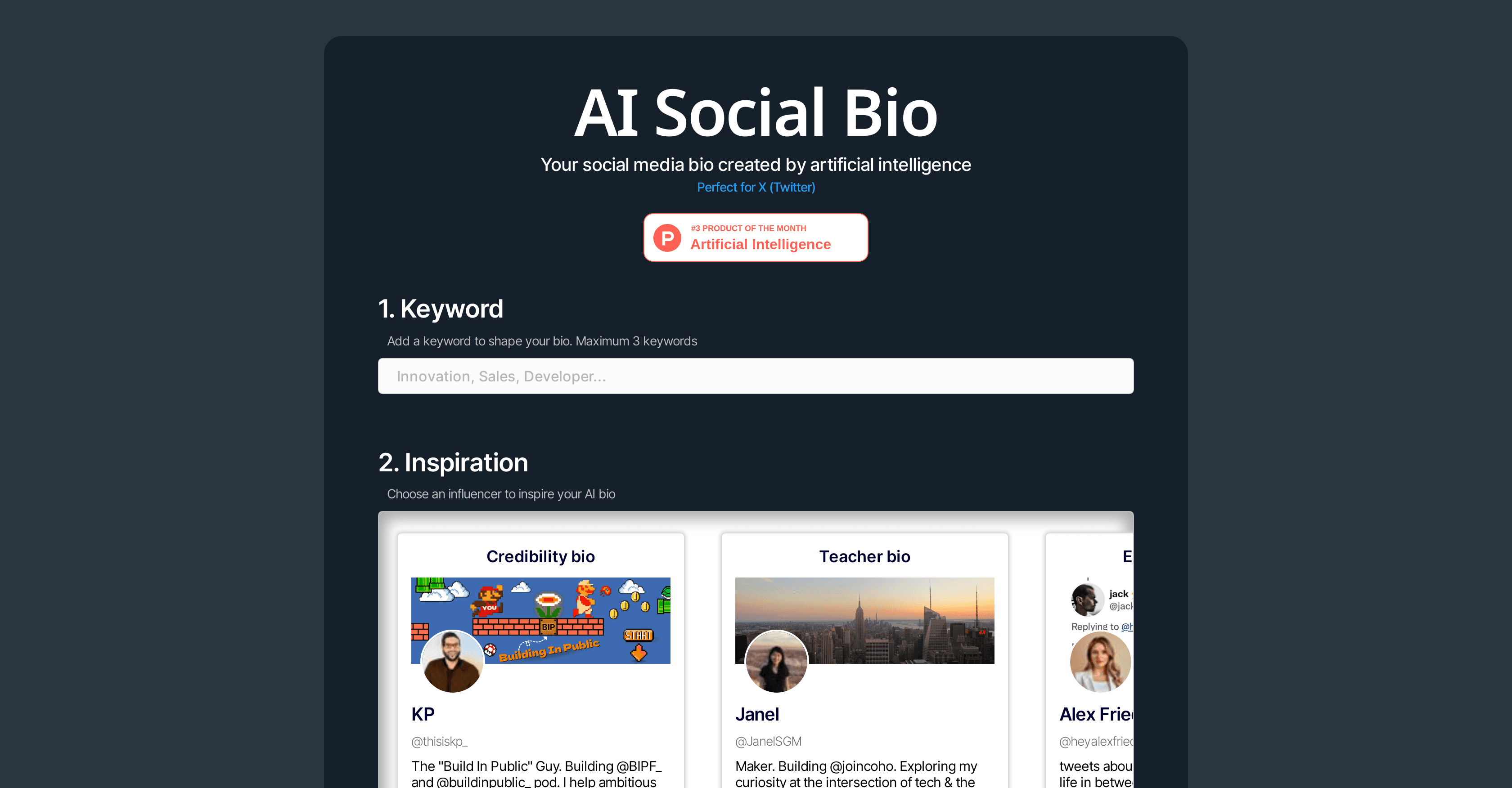 AI Social Bio screenshot