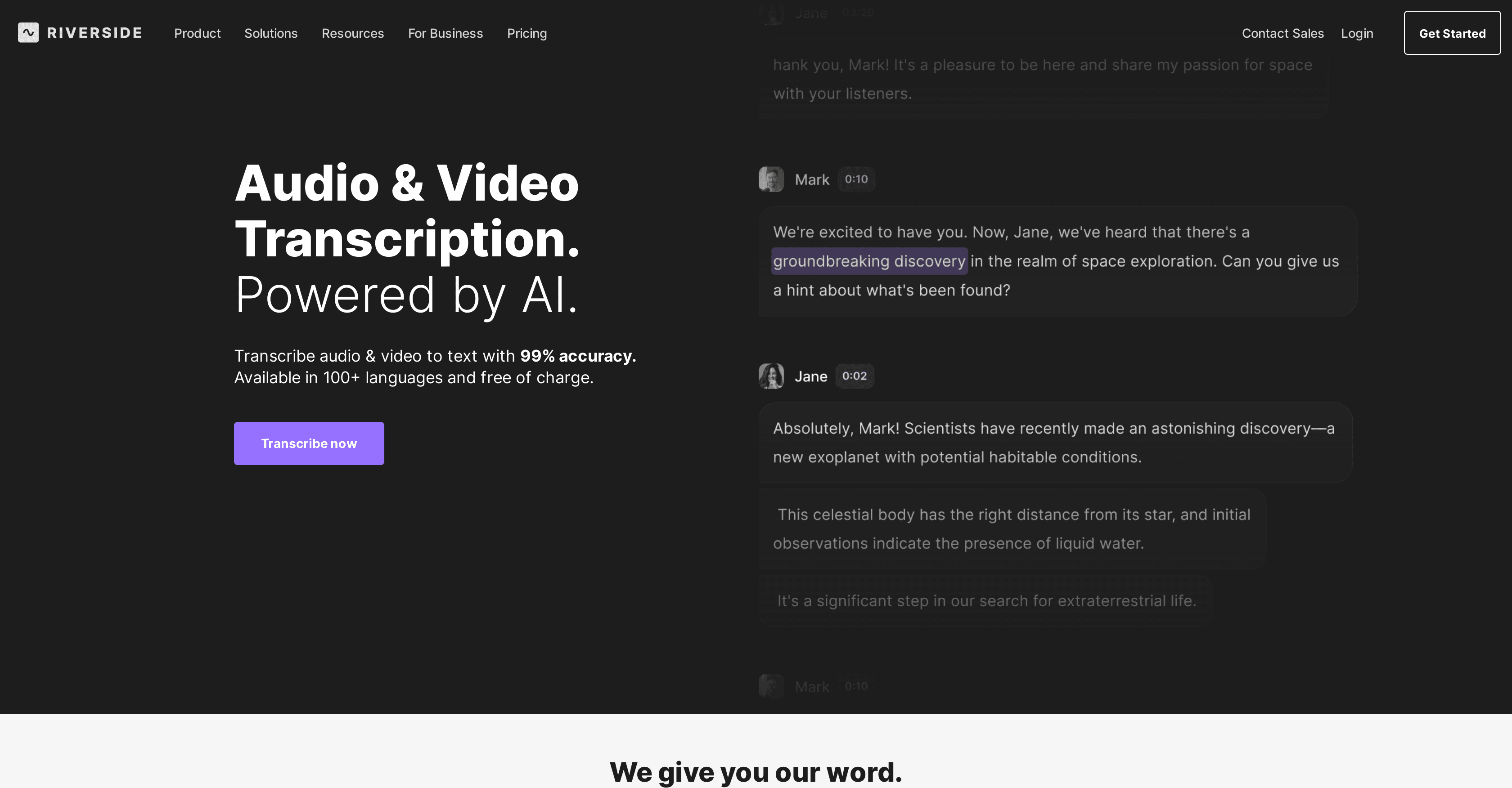 AI Transcriptions by Riverside screenshot