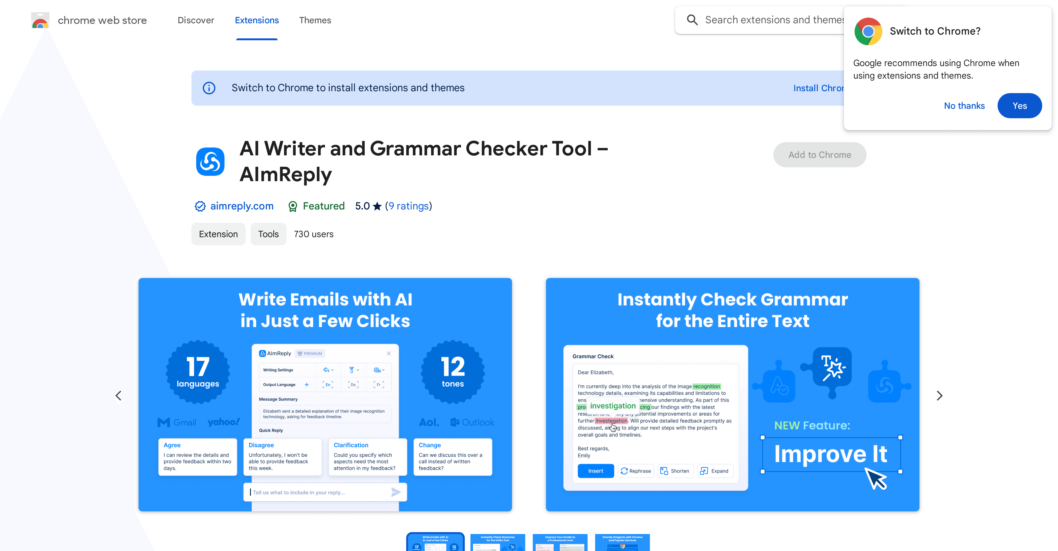 AI Writer & Grammar Checker Tool – AImReply screenshot