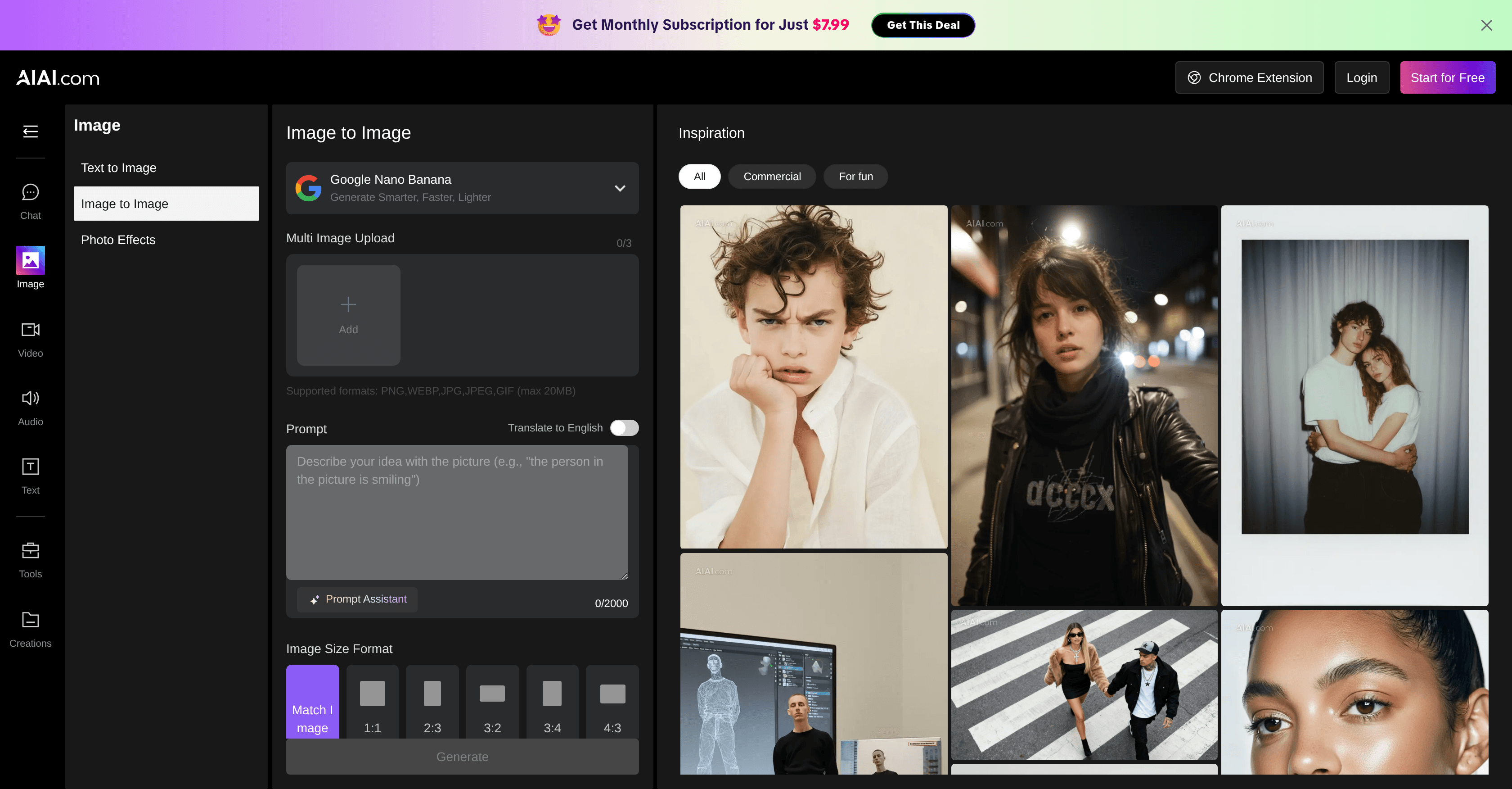 AIAI.com | Image to Image AI Generator screenshot