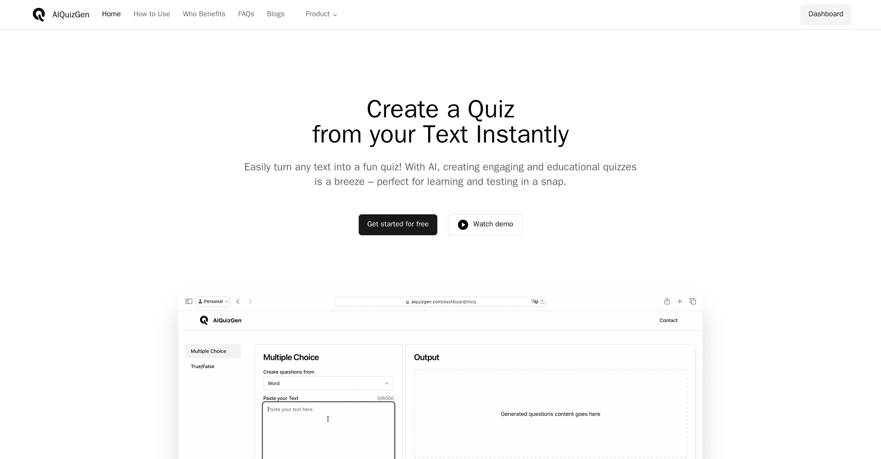AIQuizGen screenshot
