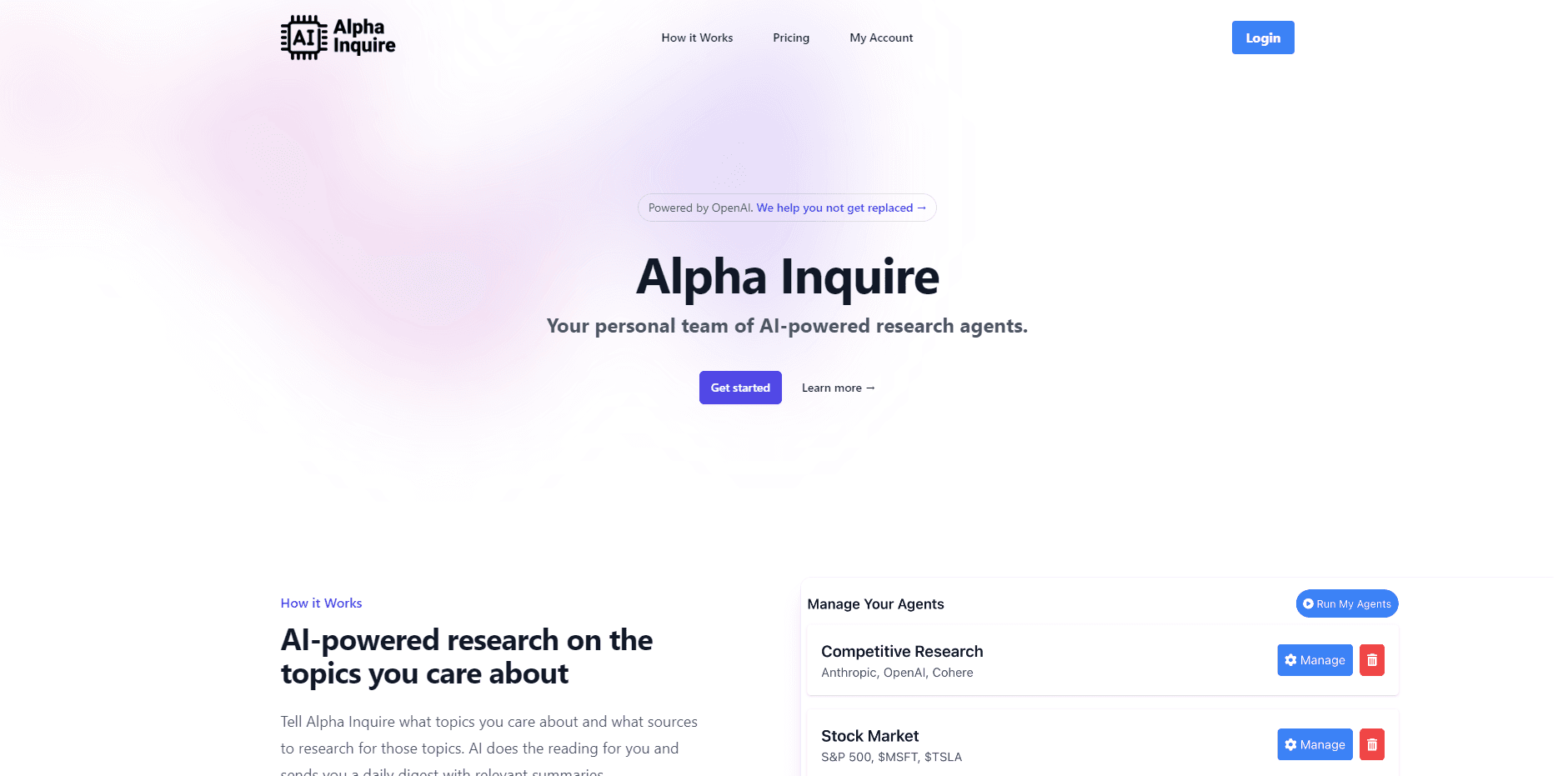 AlphaInquire screenshot