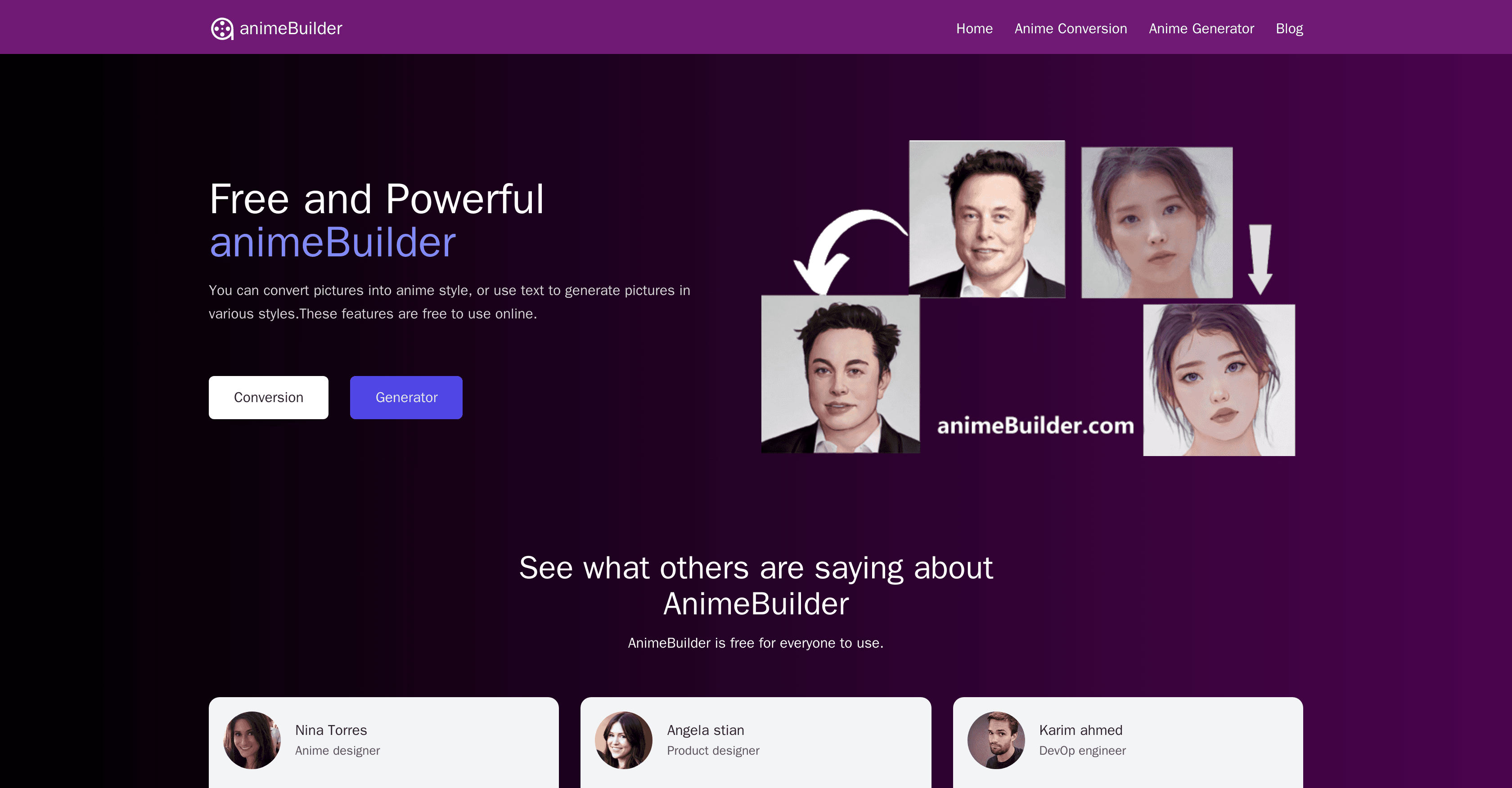 AnimeBuilder screenshot