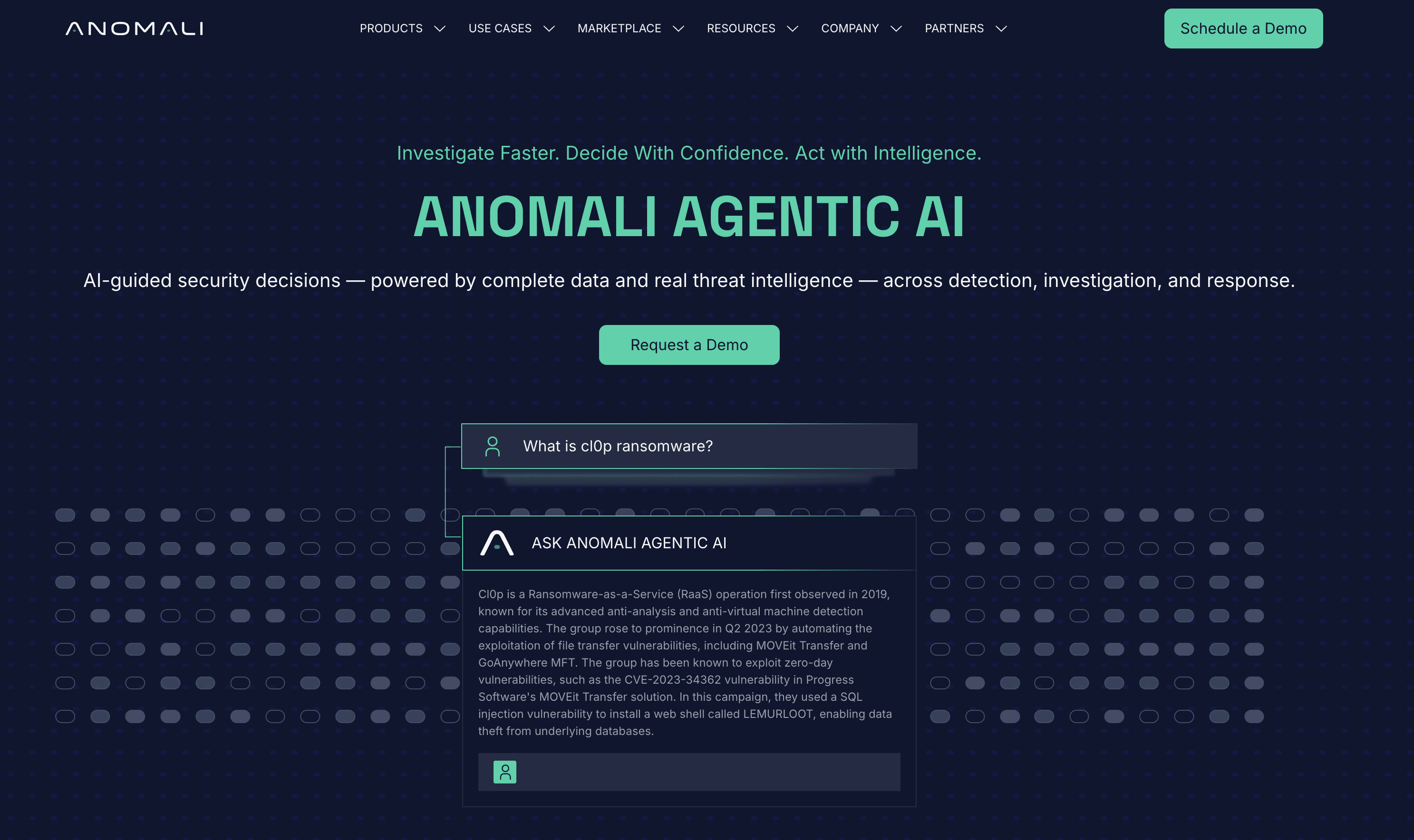 Anomali Agentic AI screenshot