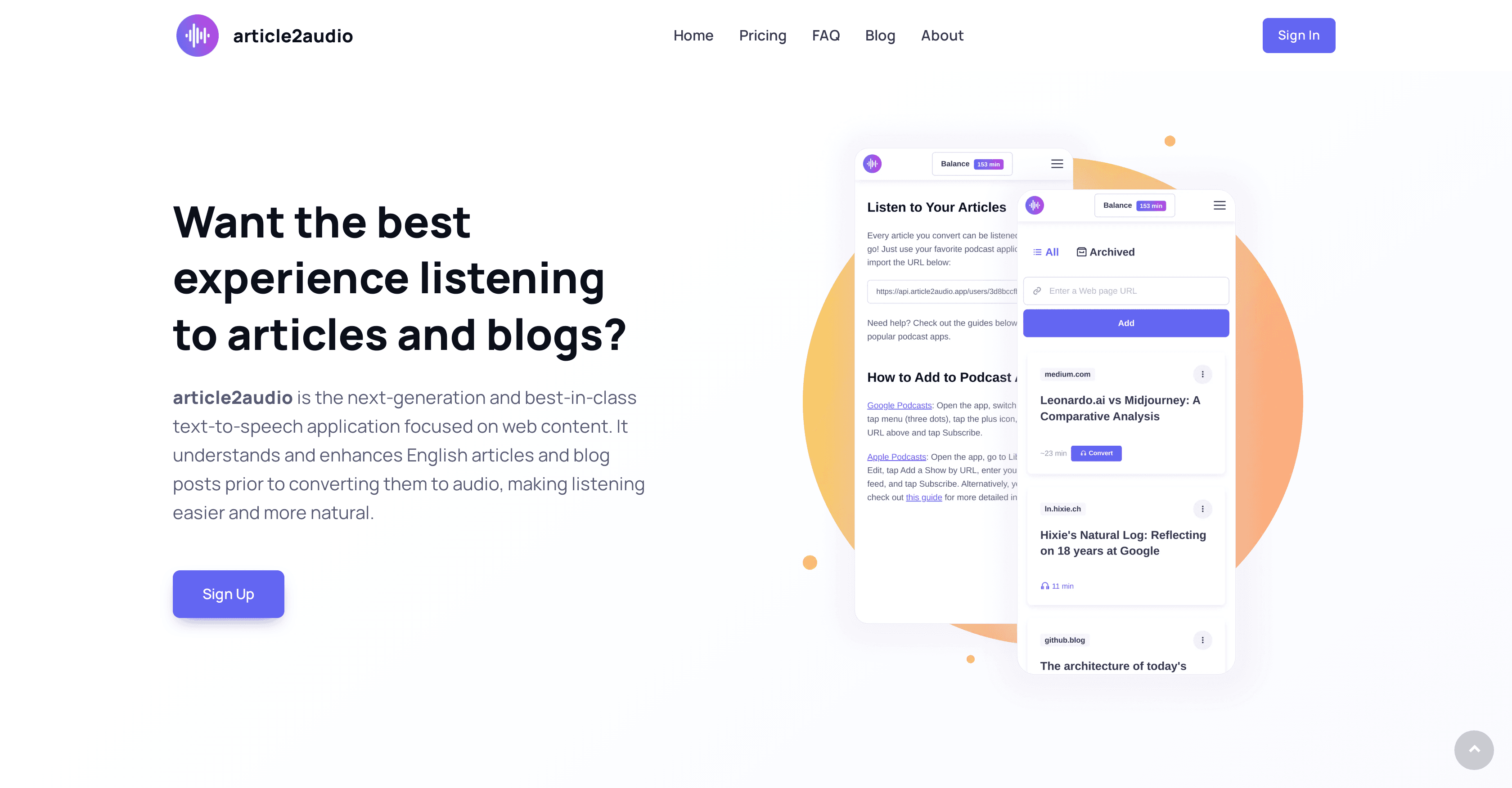 Article2audio screenshot