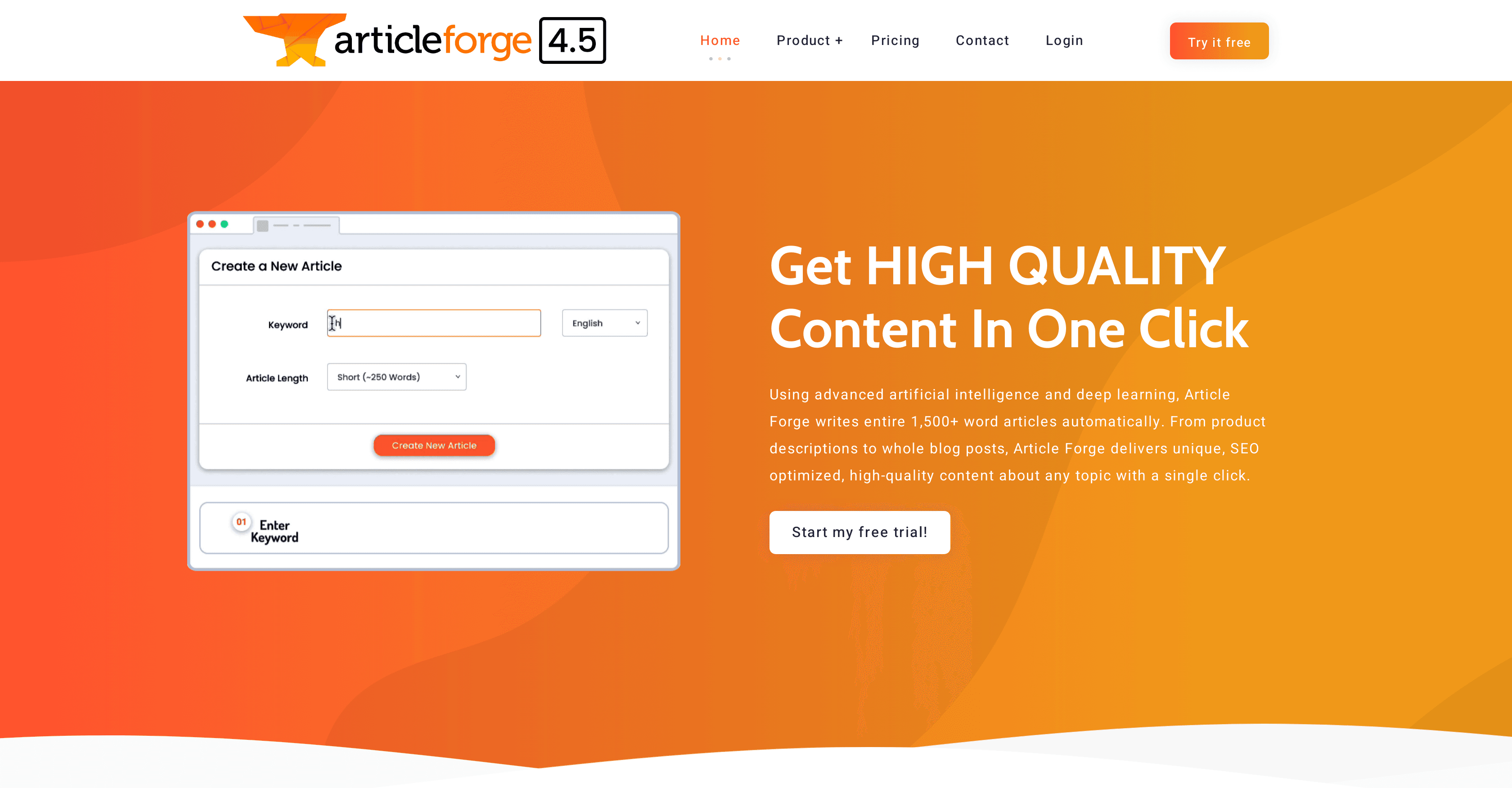 Article Forge screenshot