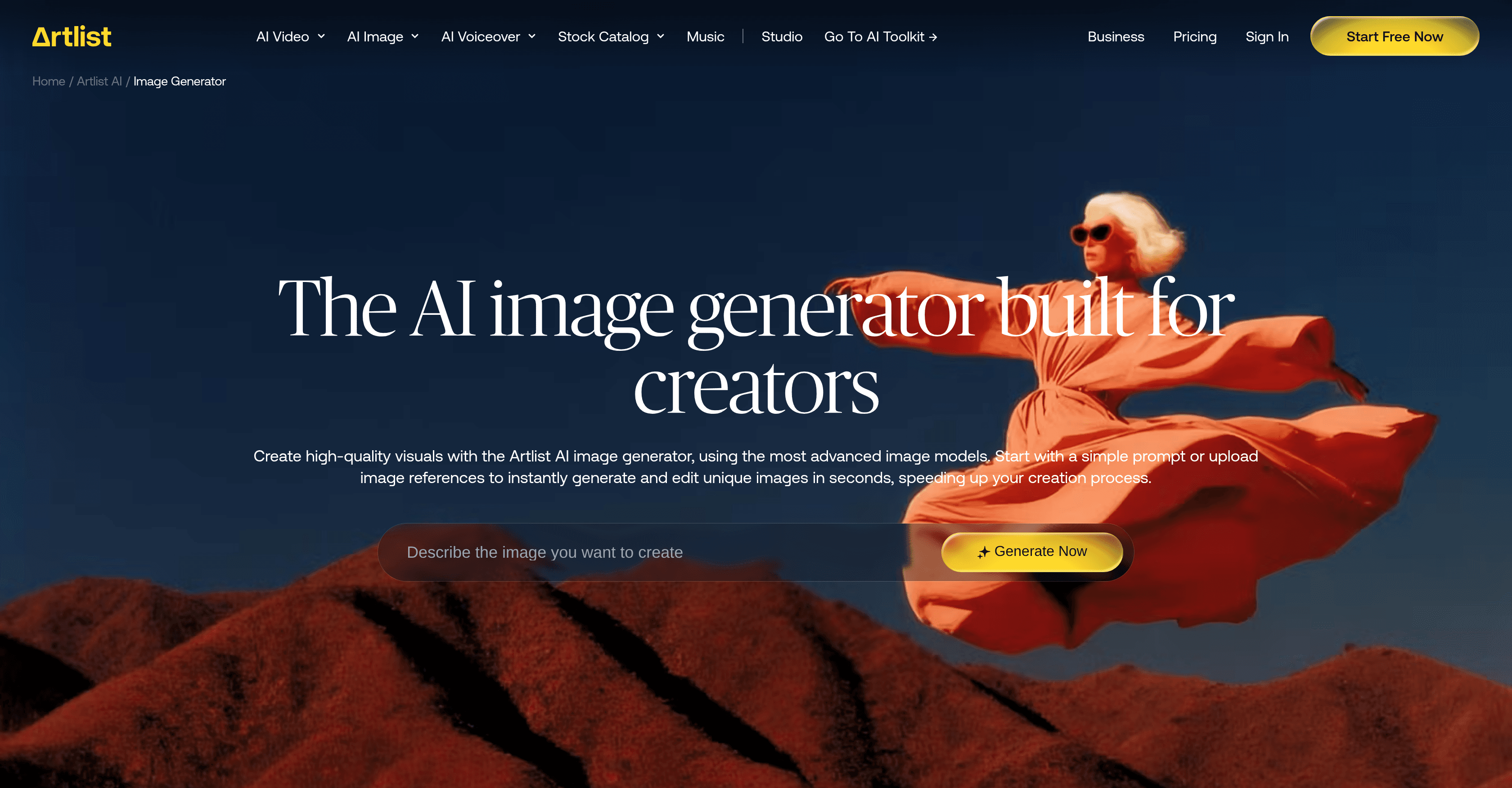 Artlist | AI Image Generator screenshot