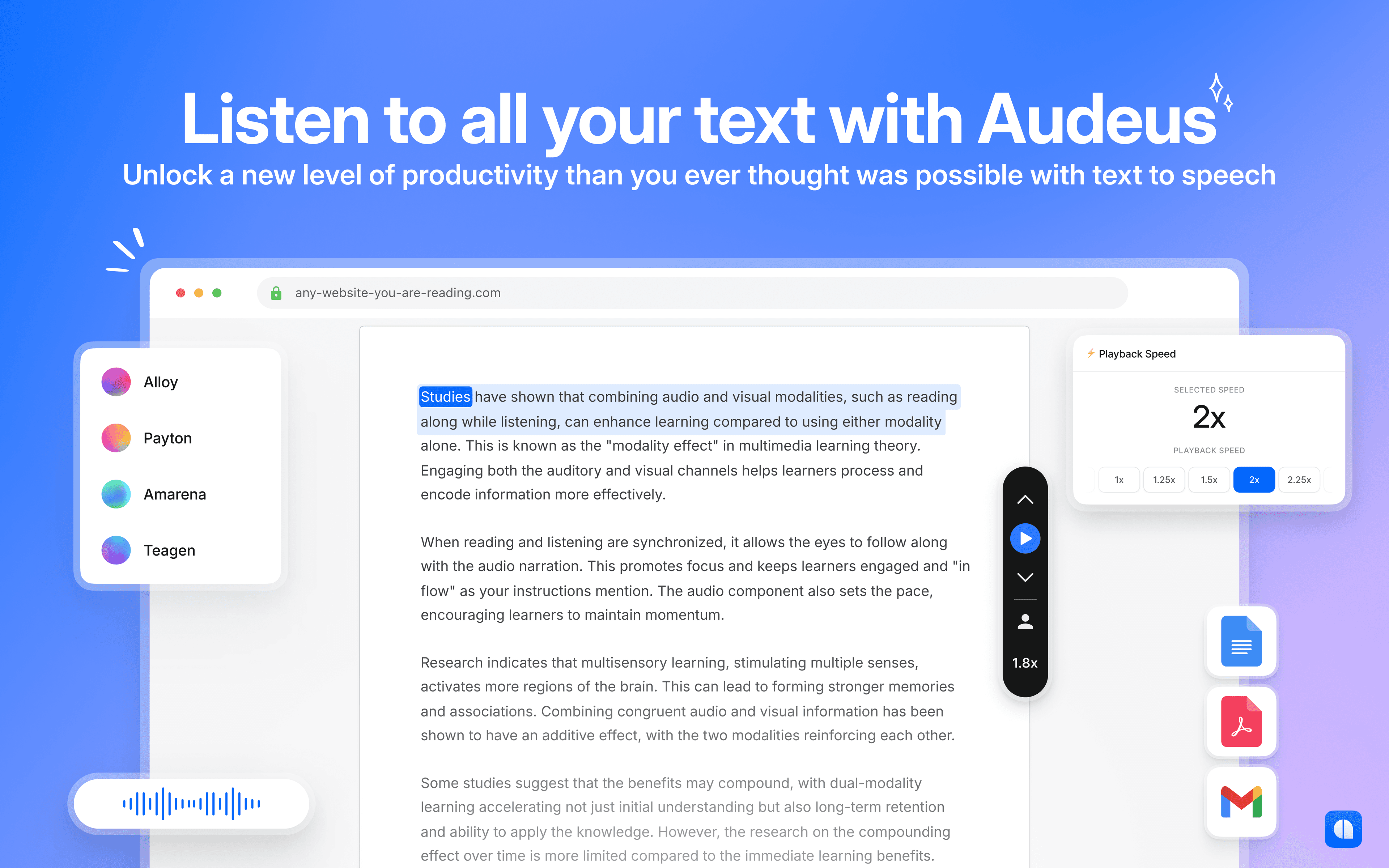 Text to Speech Reader by Audeus screenshot