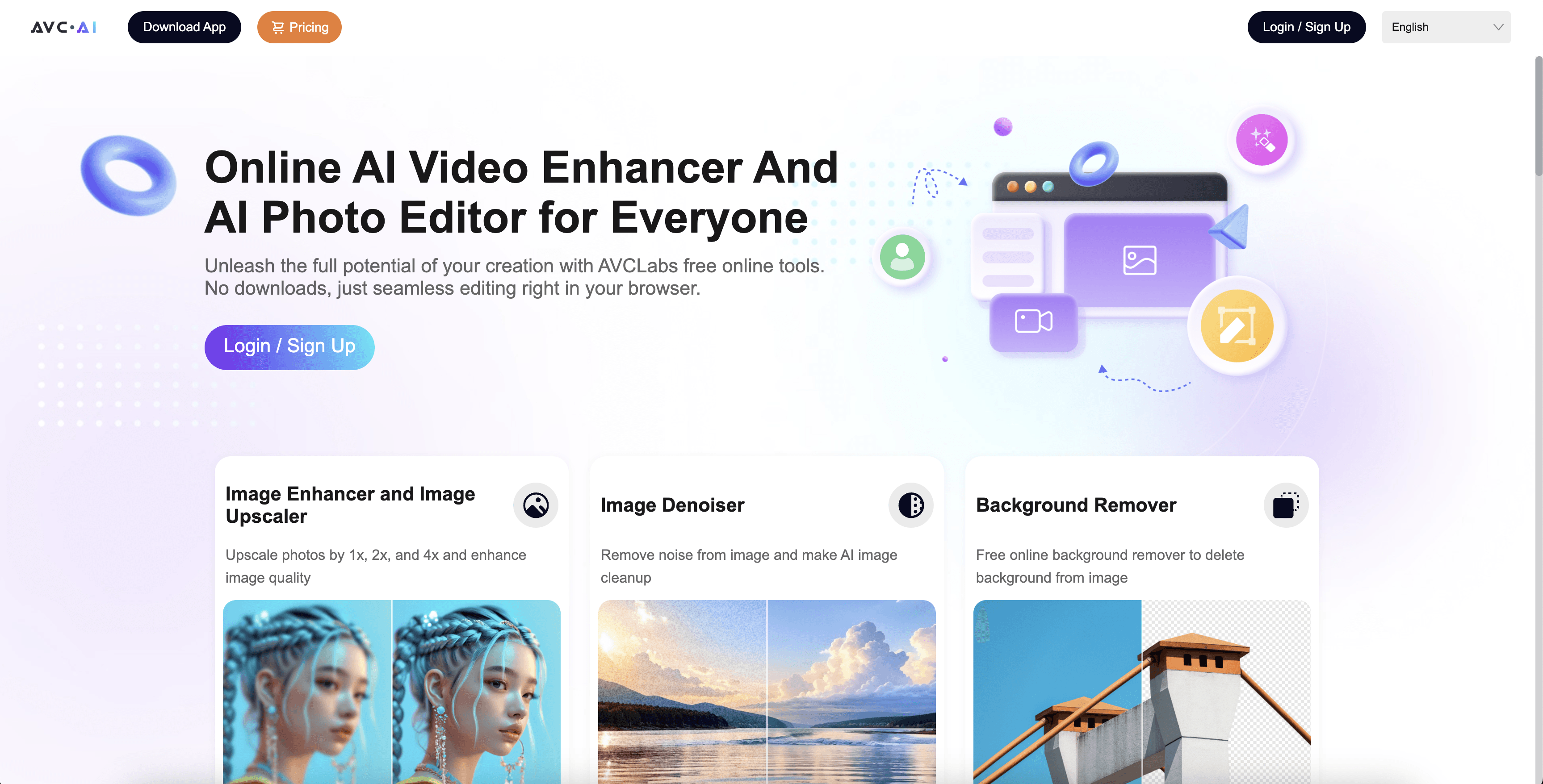 Online AI Image Enhancer screenshot
