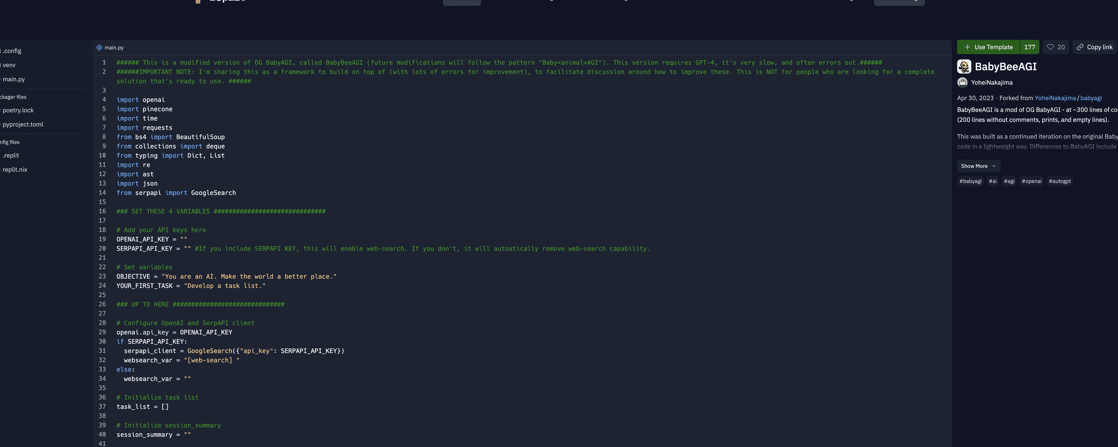 BabyBeeAGI screenshot