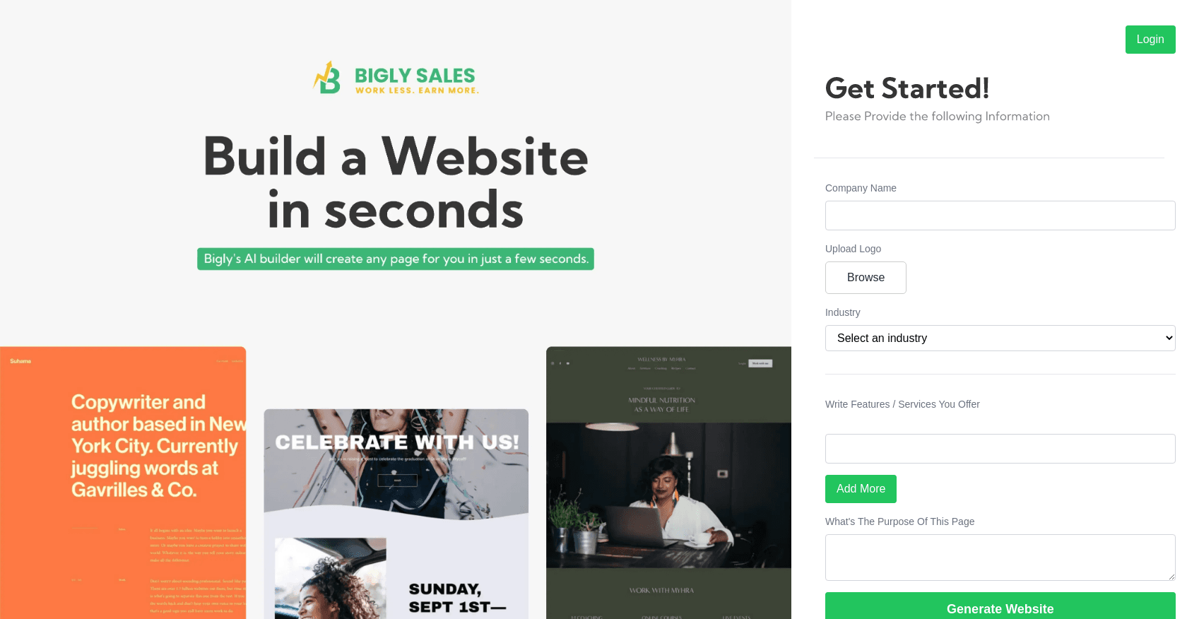 BiglyPage screenshot