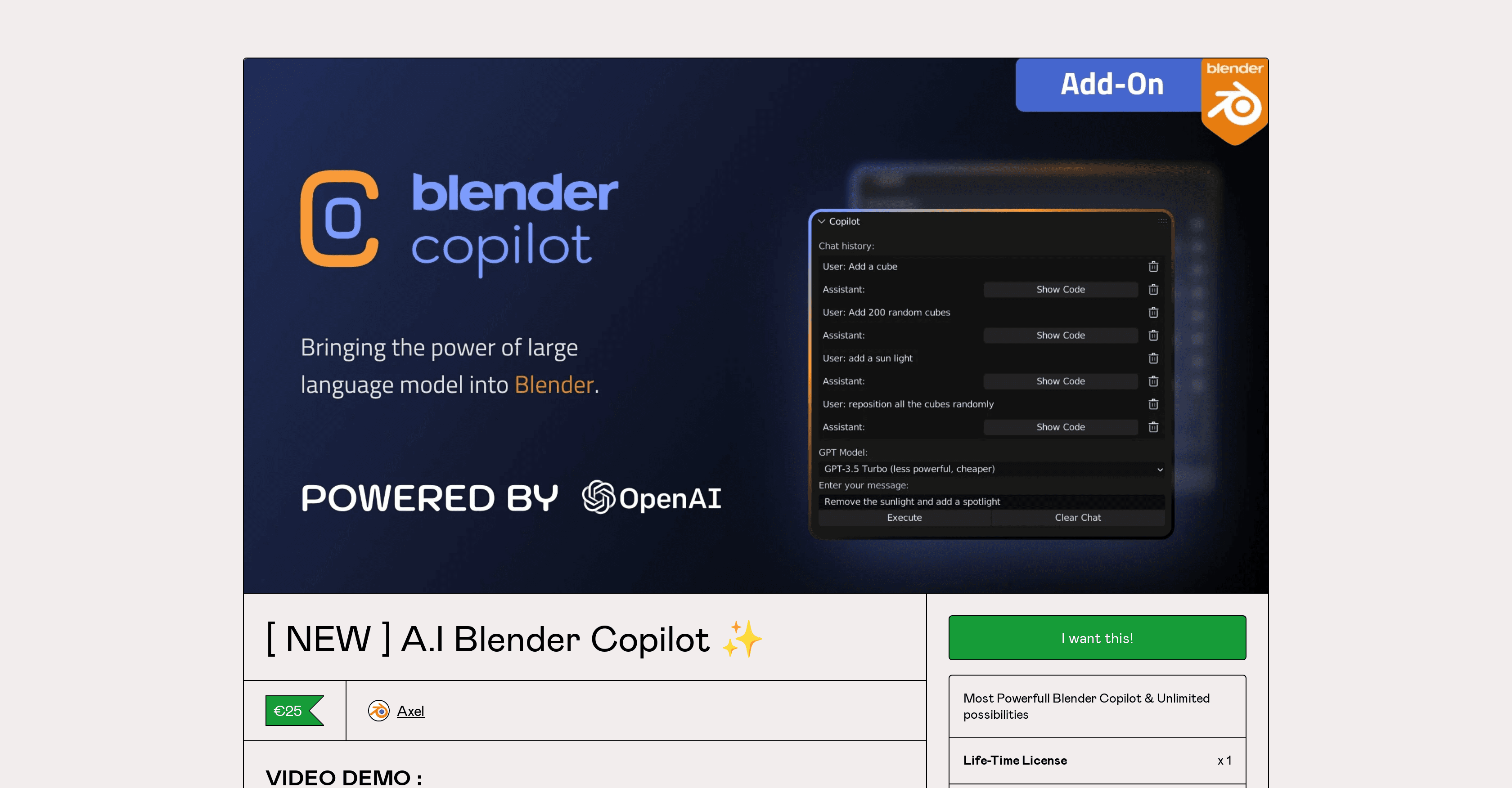Blender Copilot screenshot
