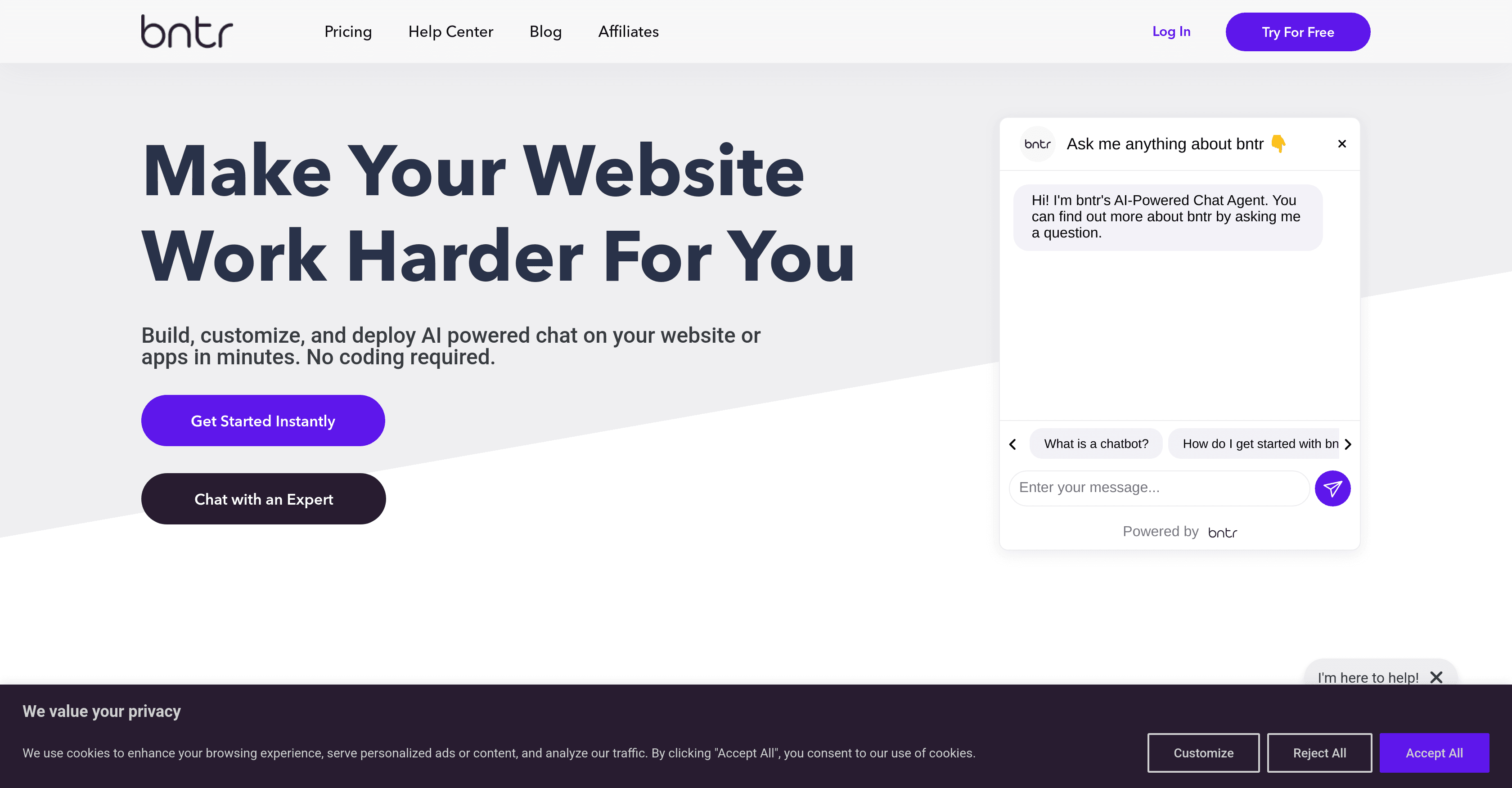bntr - AI-Powered Virtual Agents screenshot