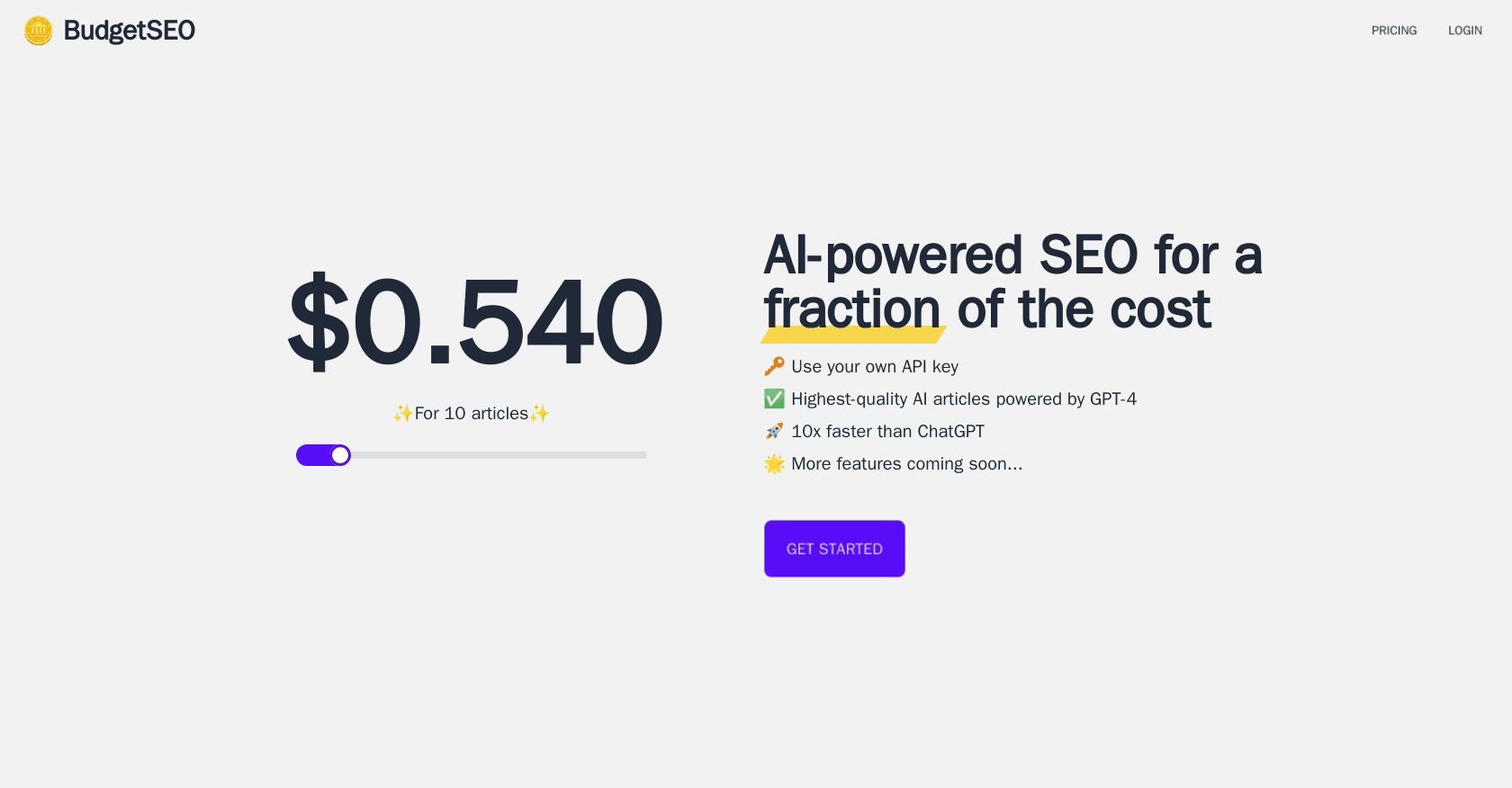 BudgetSEO screenshot