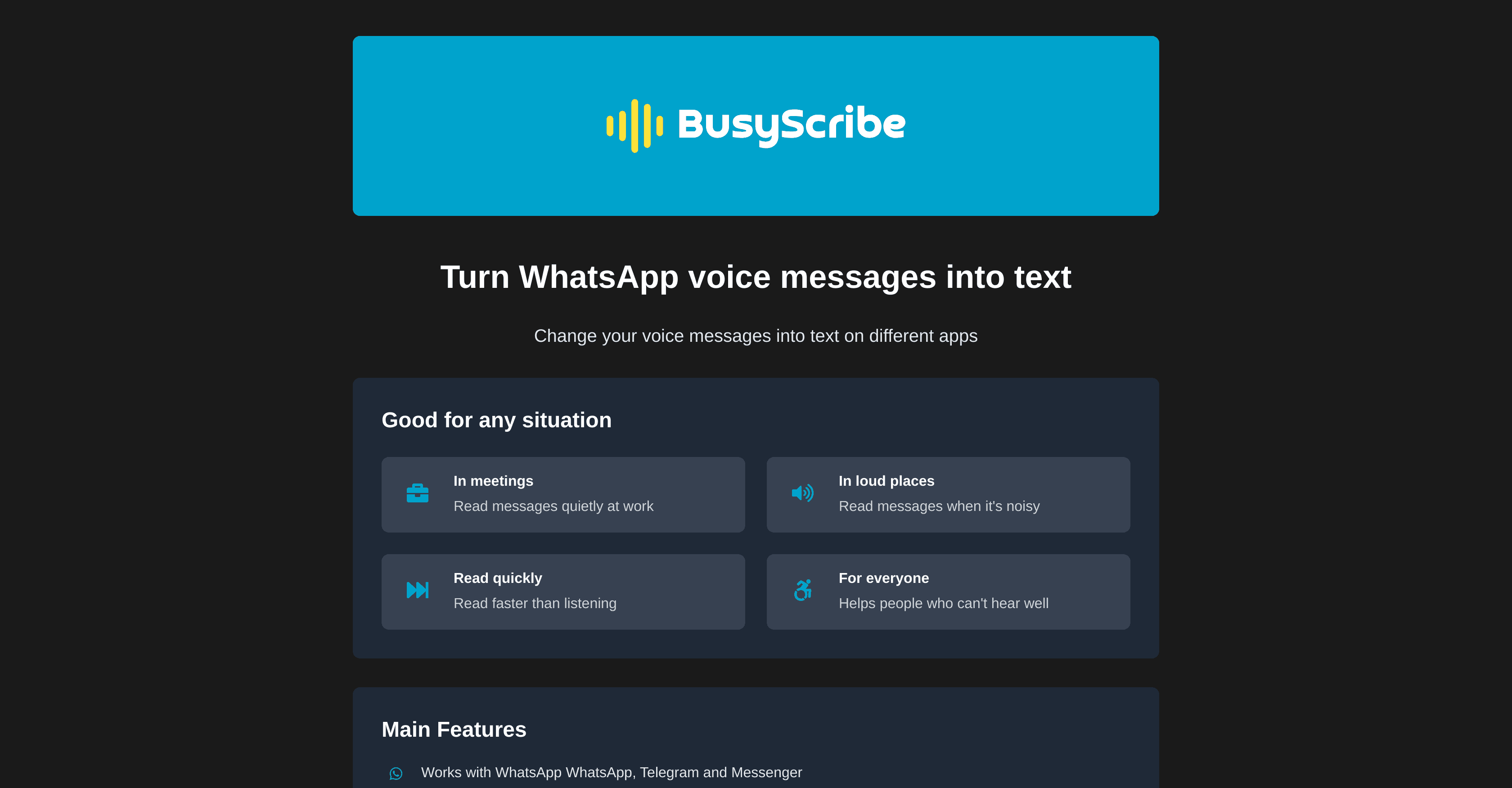 BusyScribe screenshot