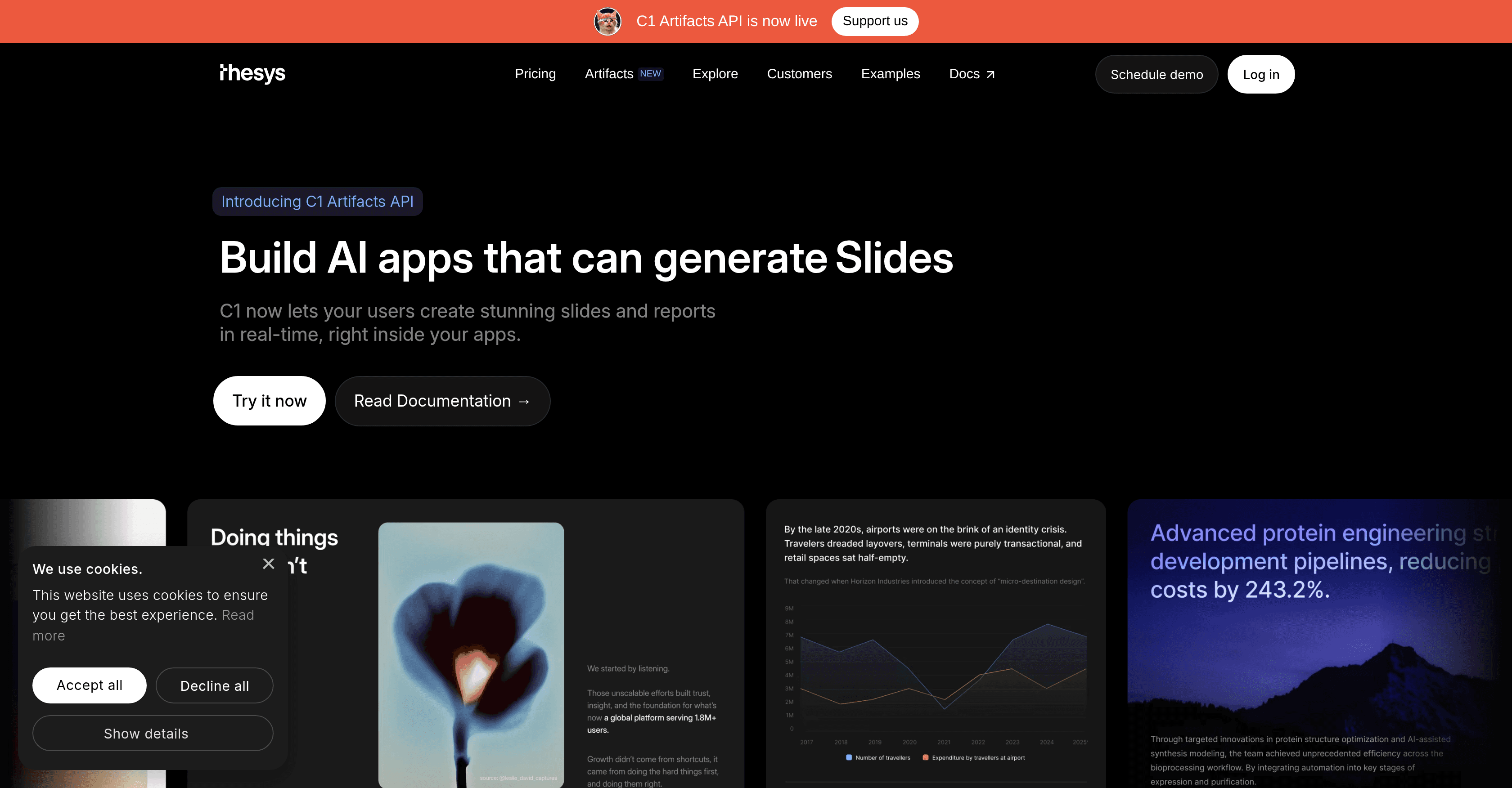 C1 Artifacts API - Thesys screenshot