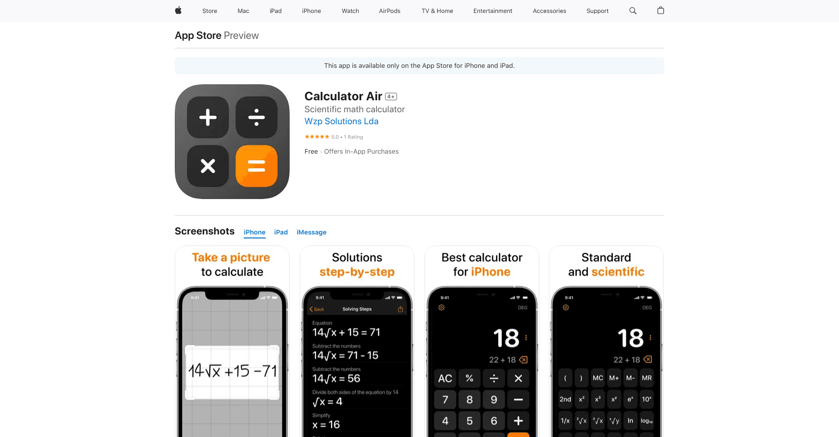 Calculator Air screenshot