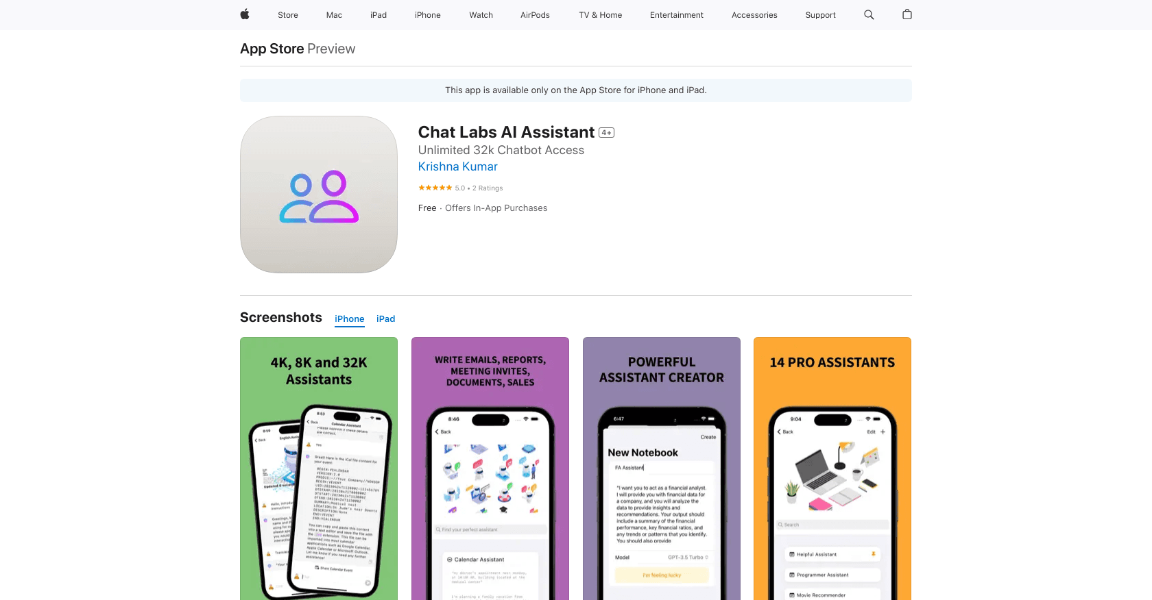 Chat Labs AI Assistant screenshot