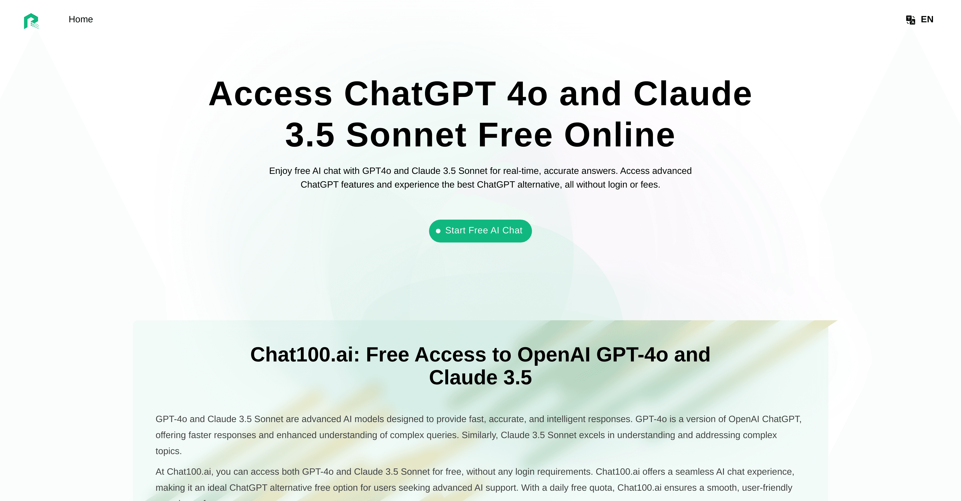 Chat100.ai screenshot