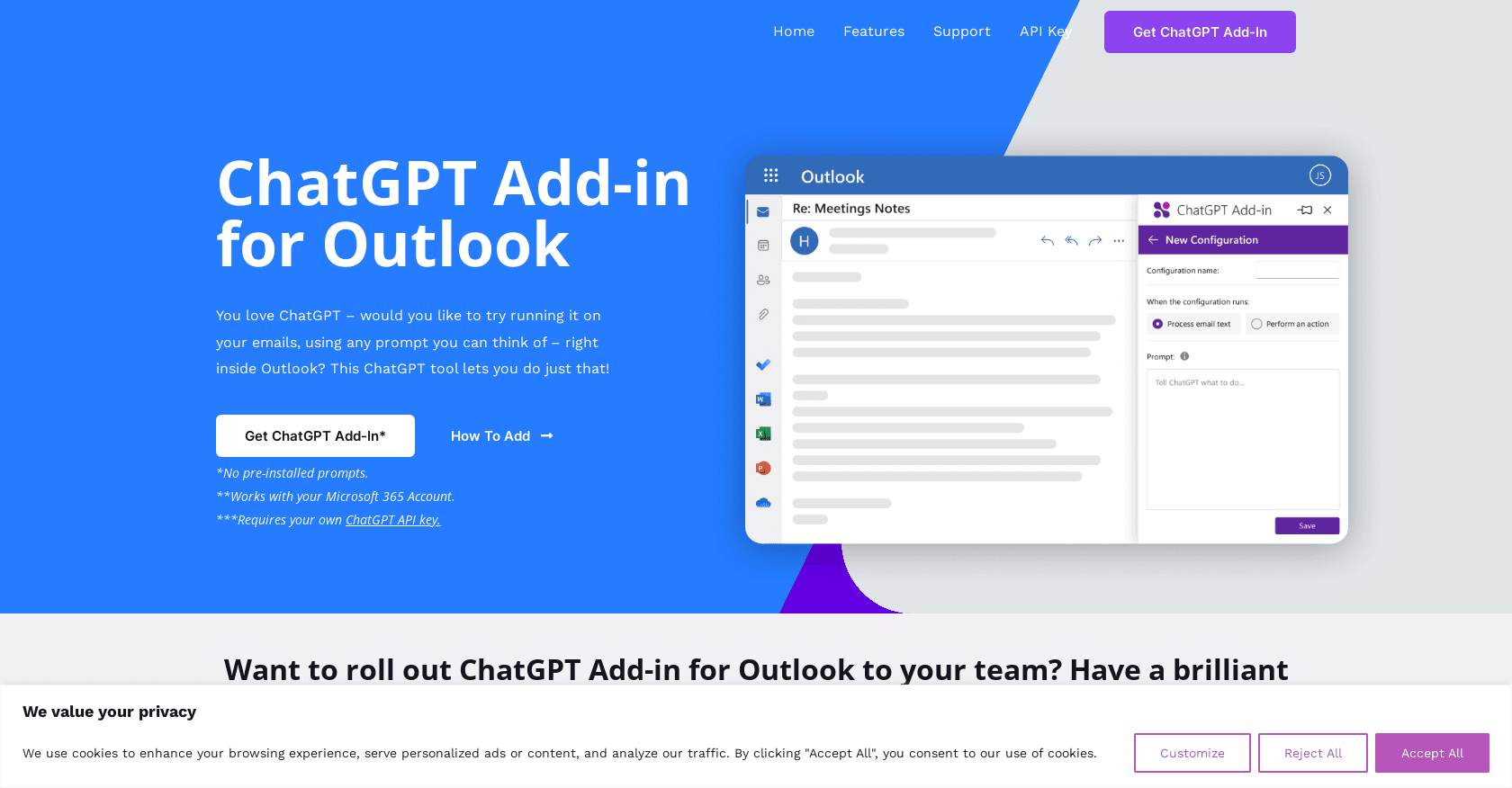 ChatGPT Outlook Plugin screenshot