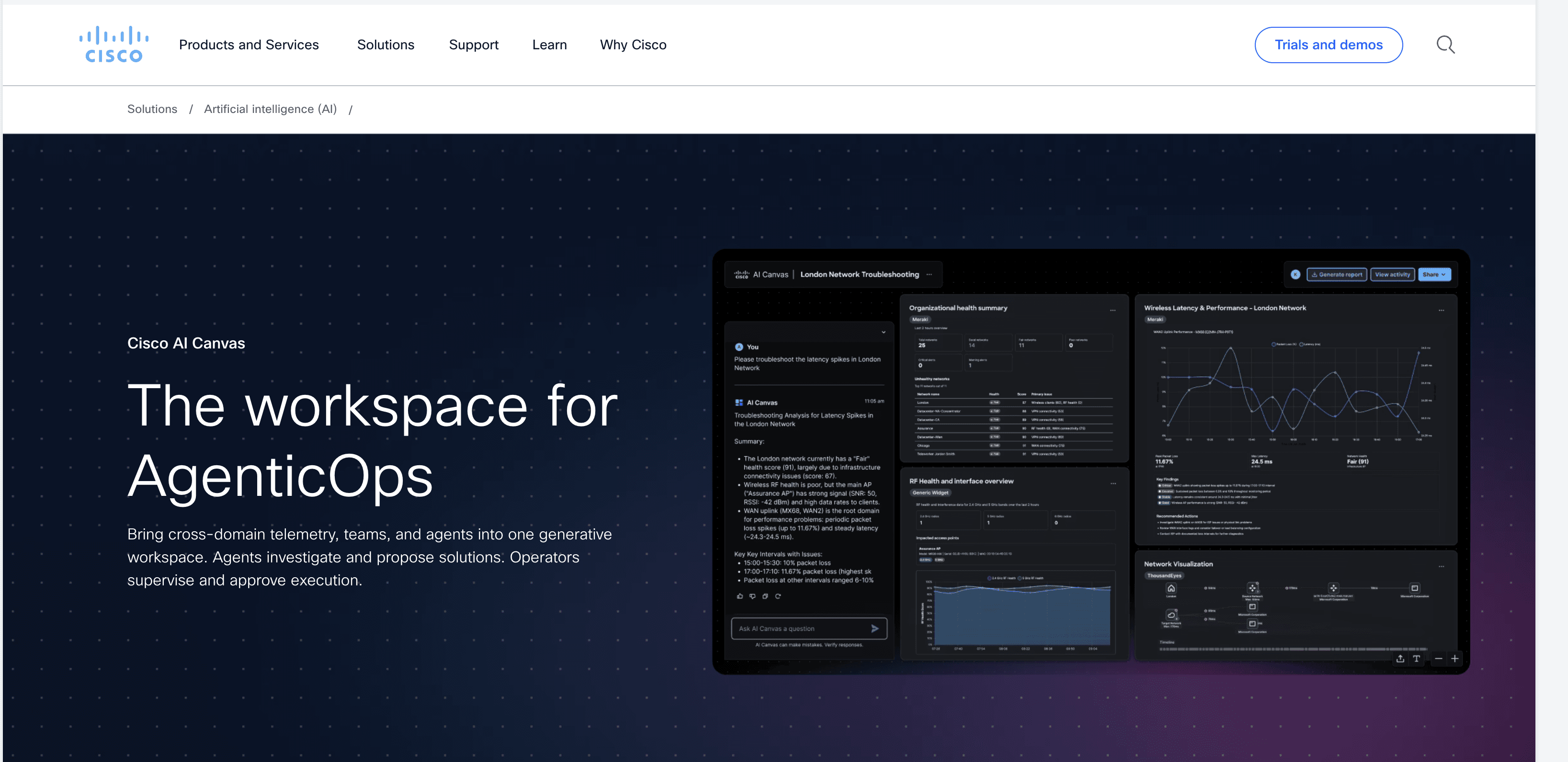Cisco AI Canvas screenshot
