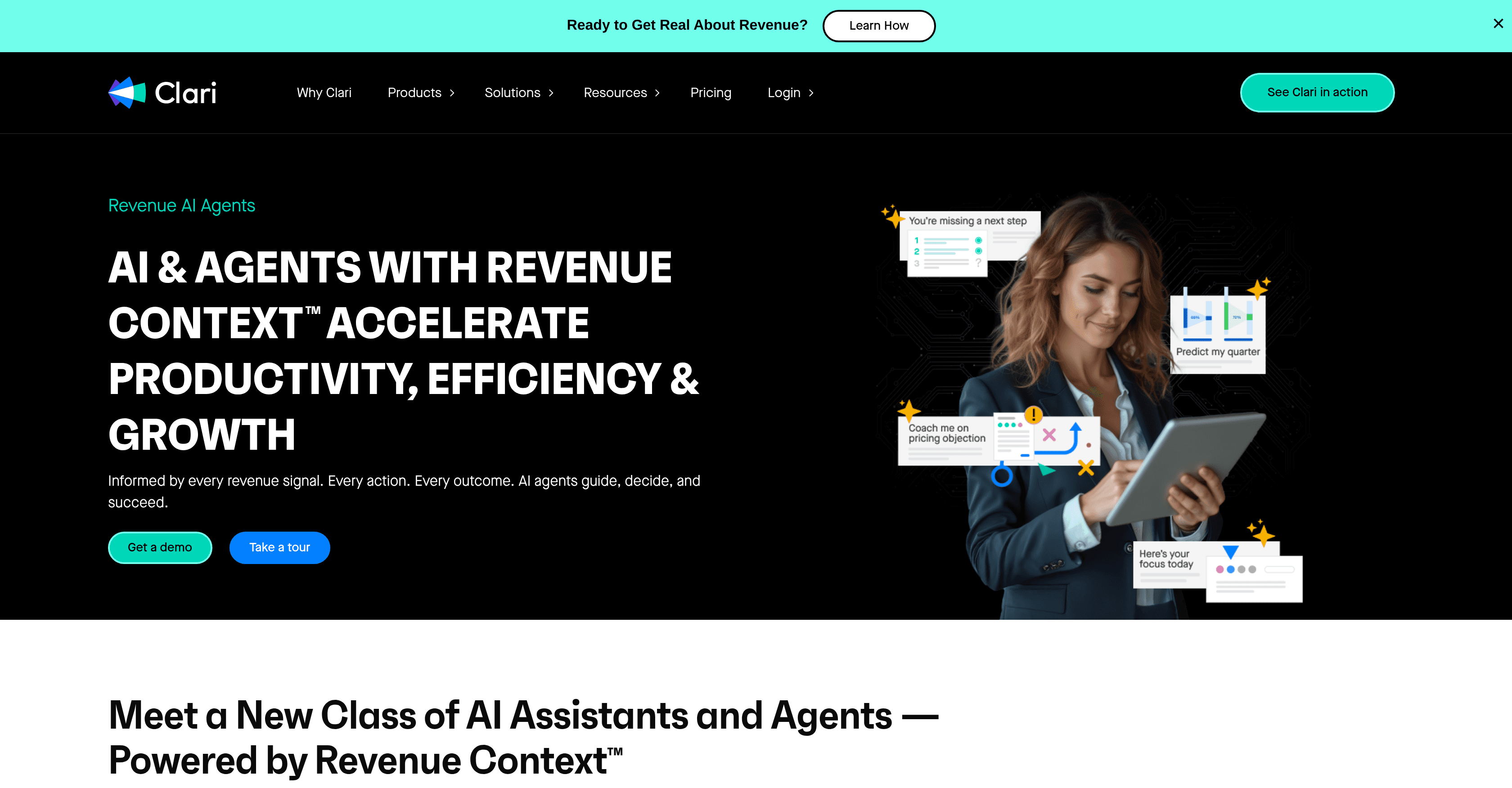 Clari Revenue AI Agents screenshot