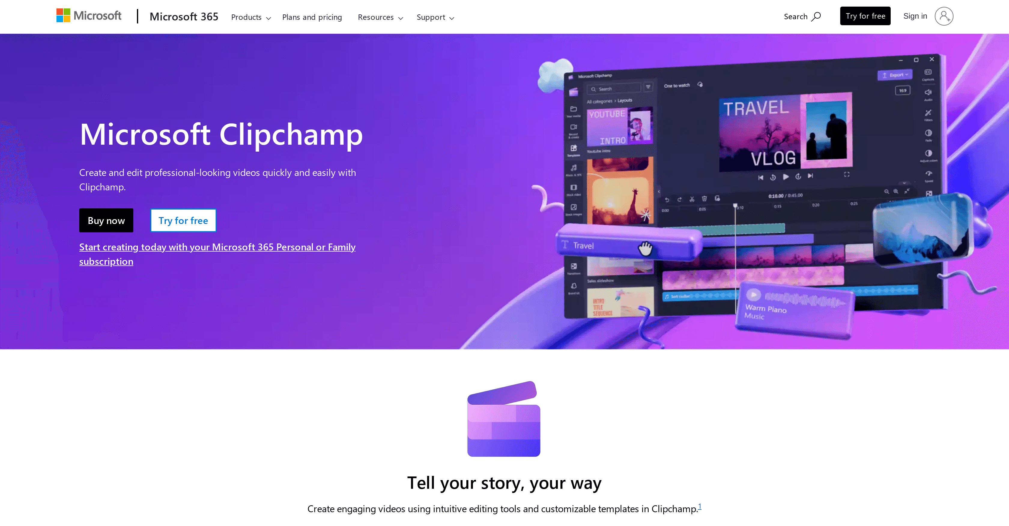 Clipchamp Video Editor screenshot