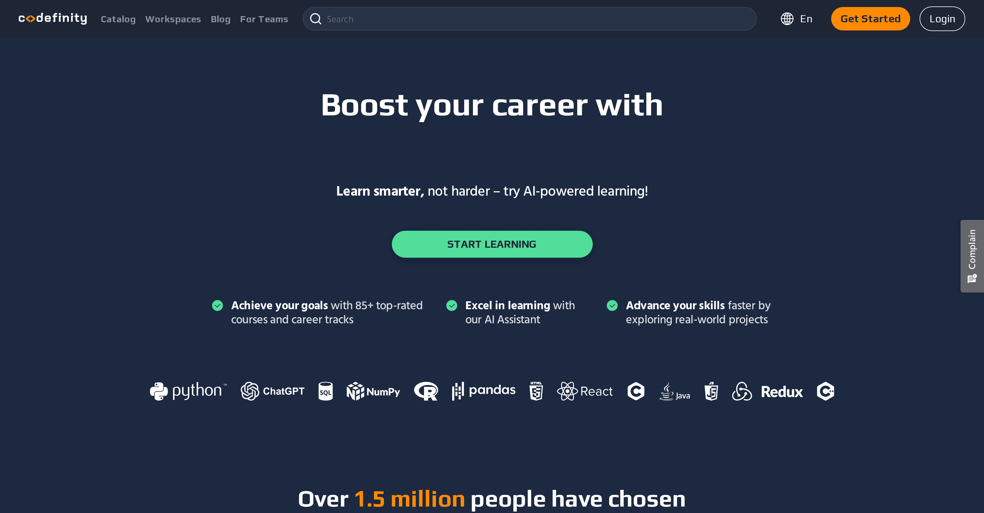 Codefinity screenshot