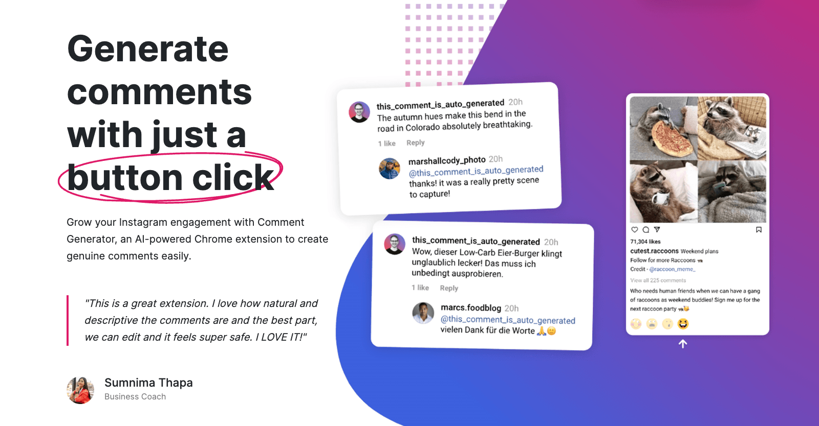 Comment Generator screenshot