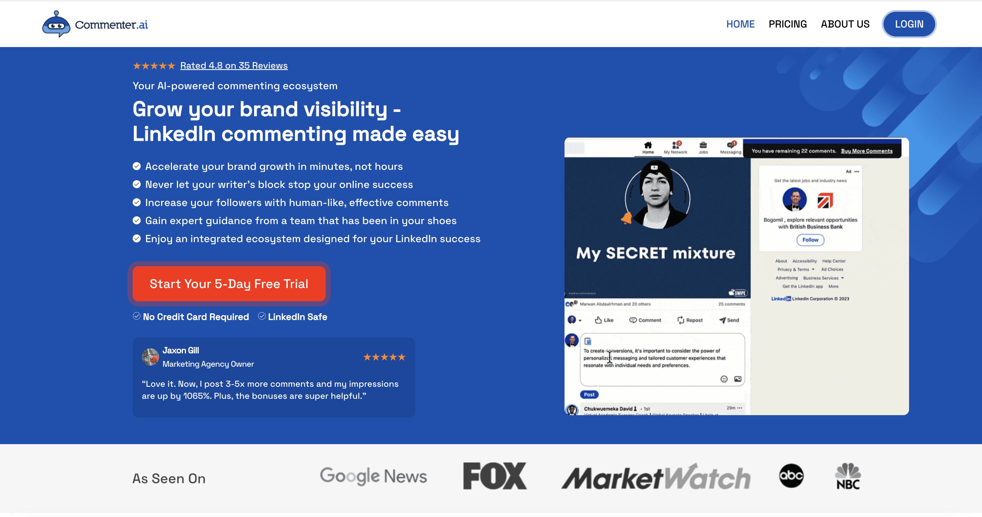 Commenter AI screenshot