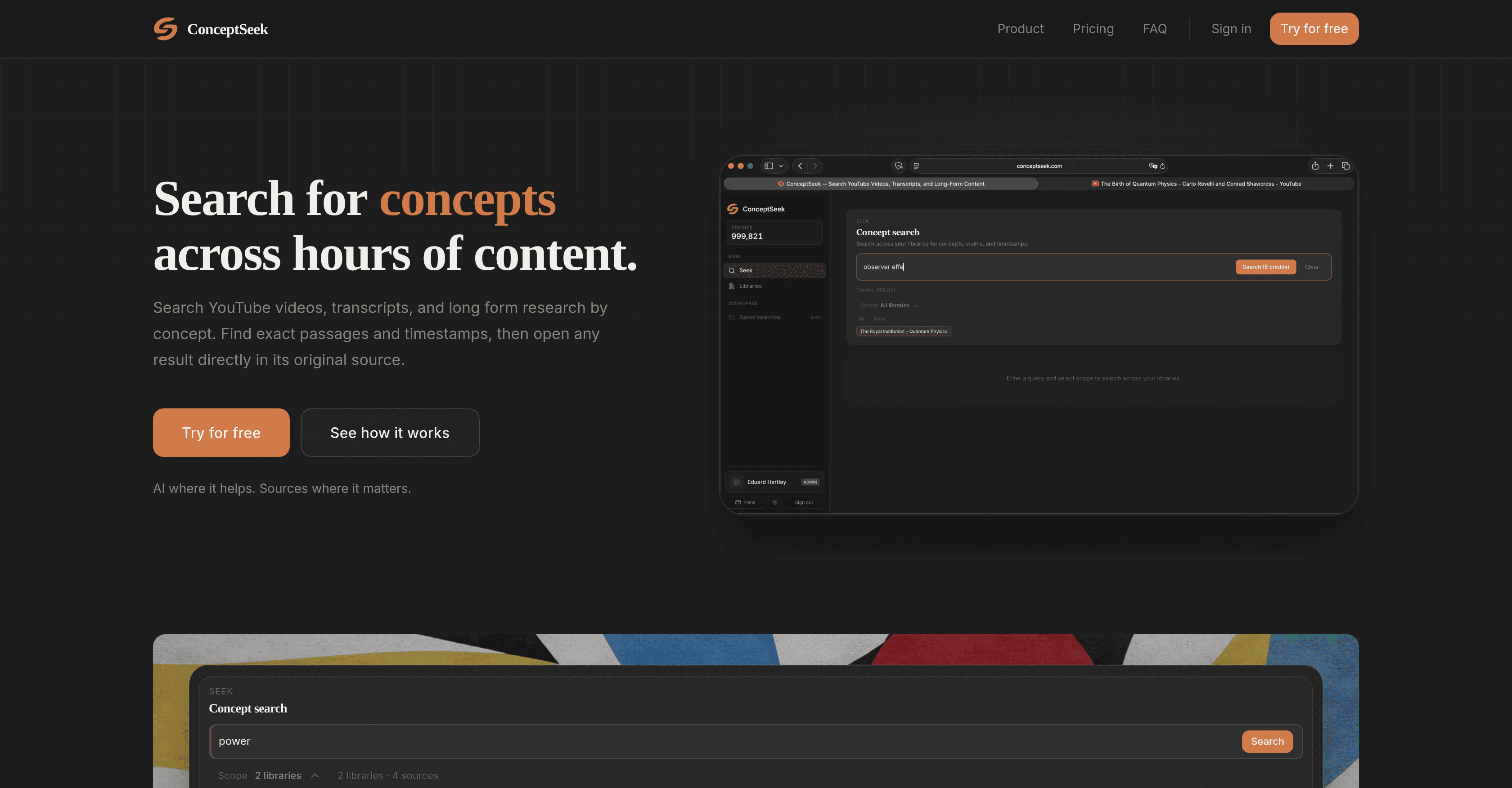 ConceptSeek screenshot