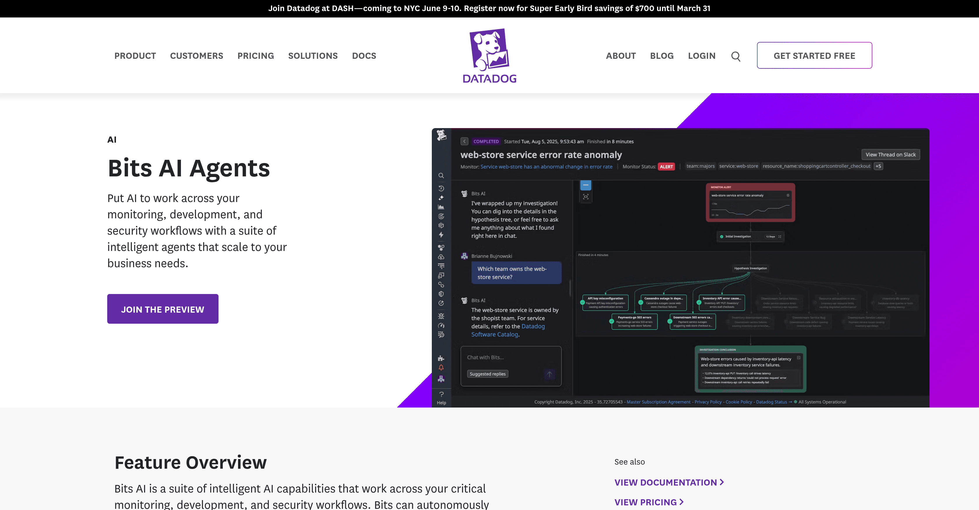 Datadog Bits AI Agents screenshot