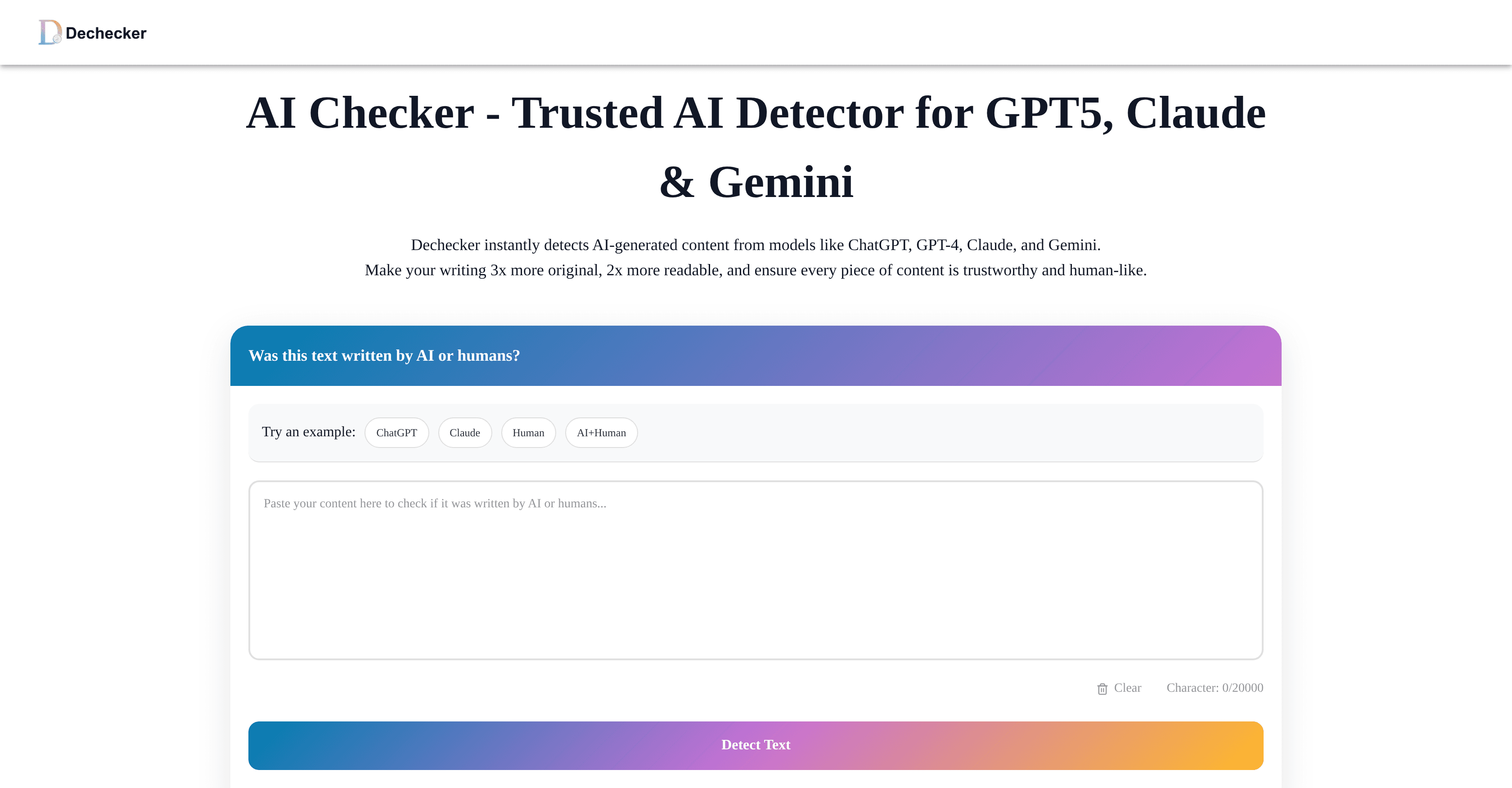 Dechecker AI screenshot