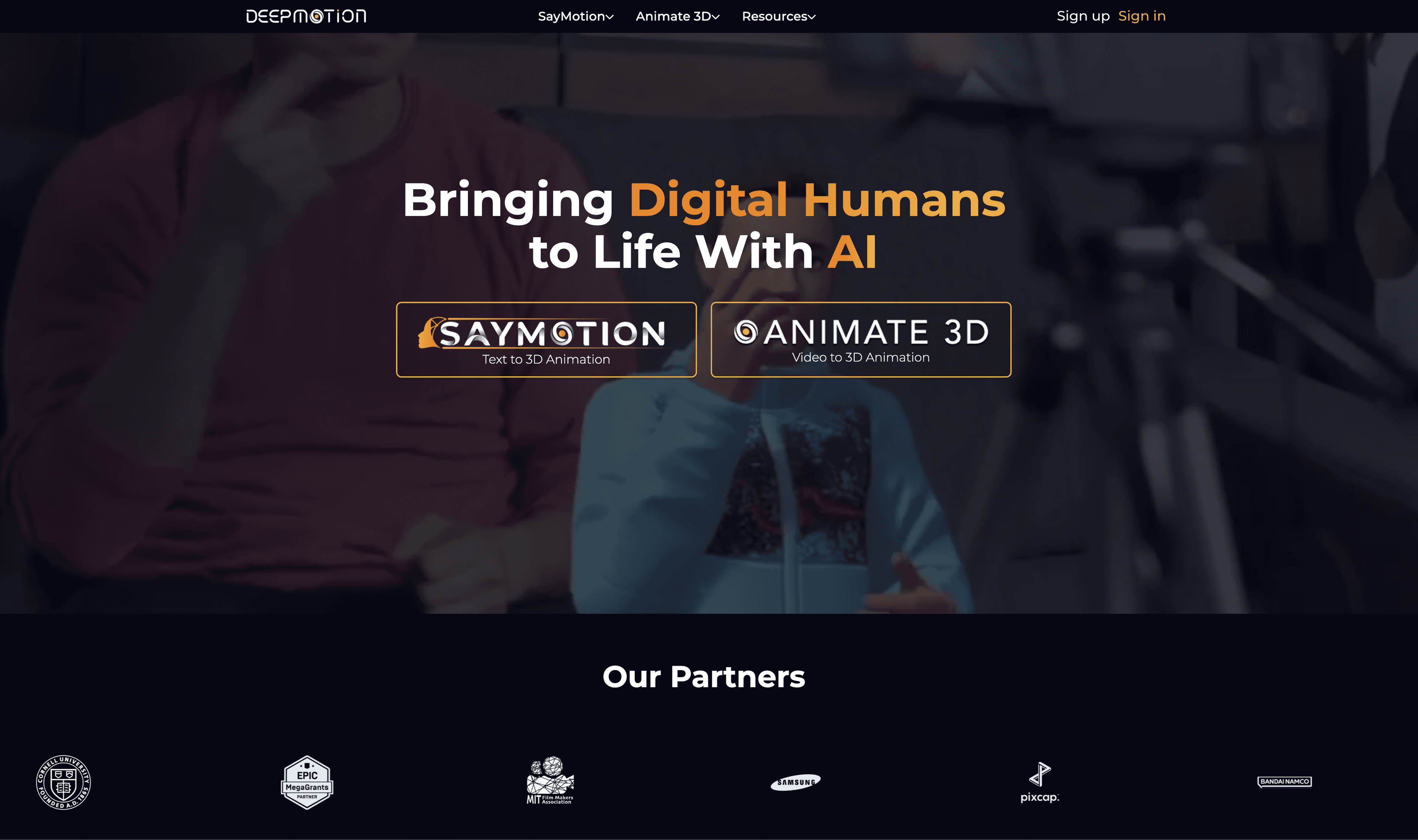 Deepmotion screenshot