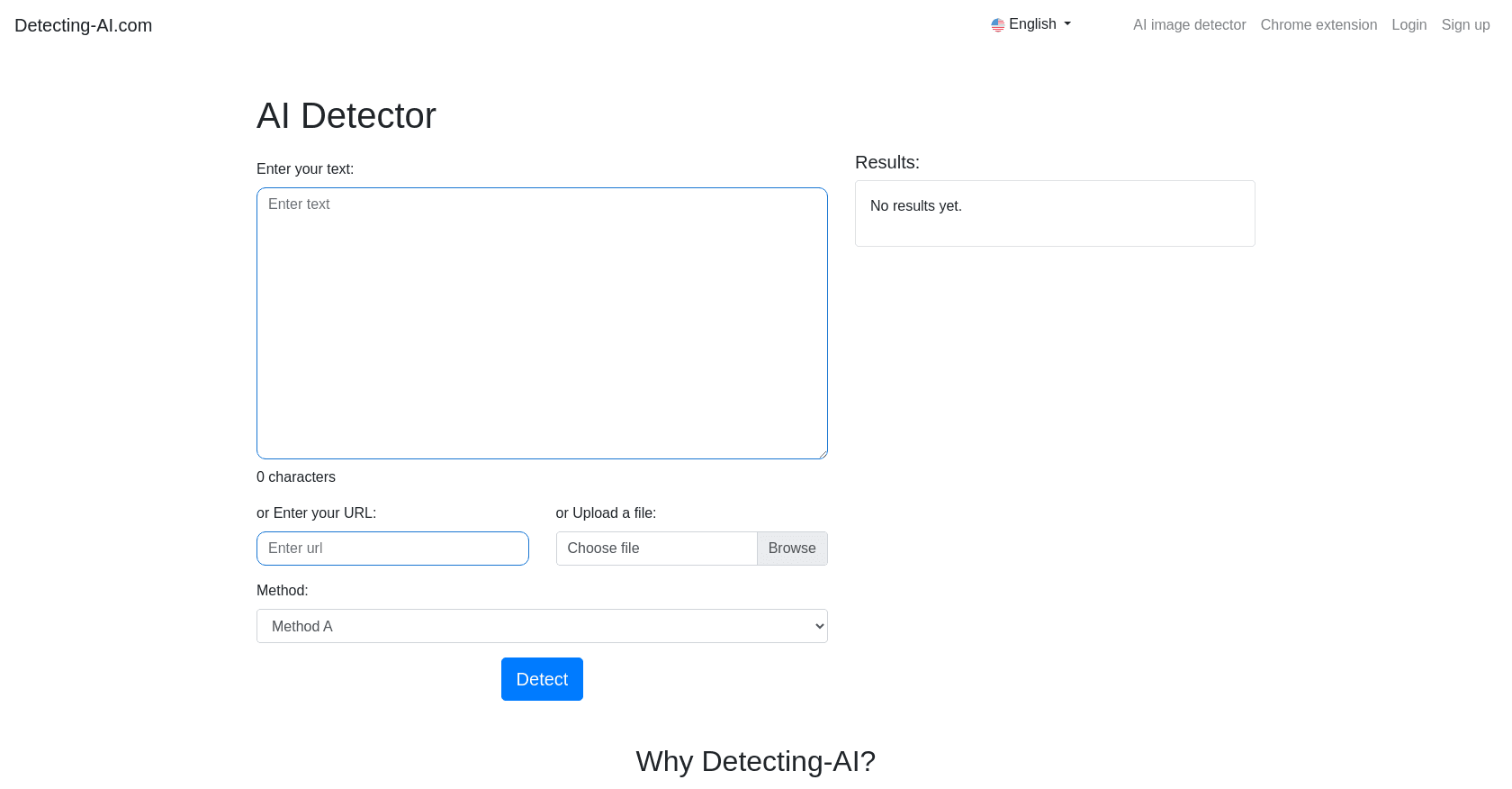 Detecting-AI.com screenshot