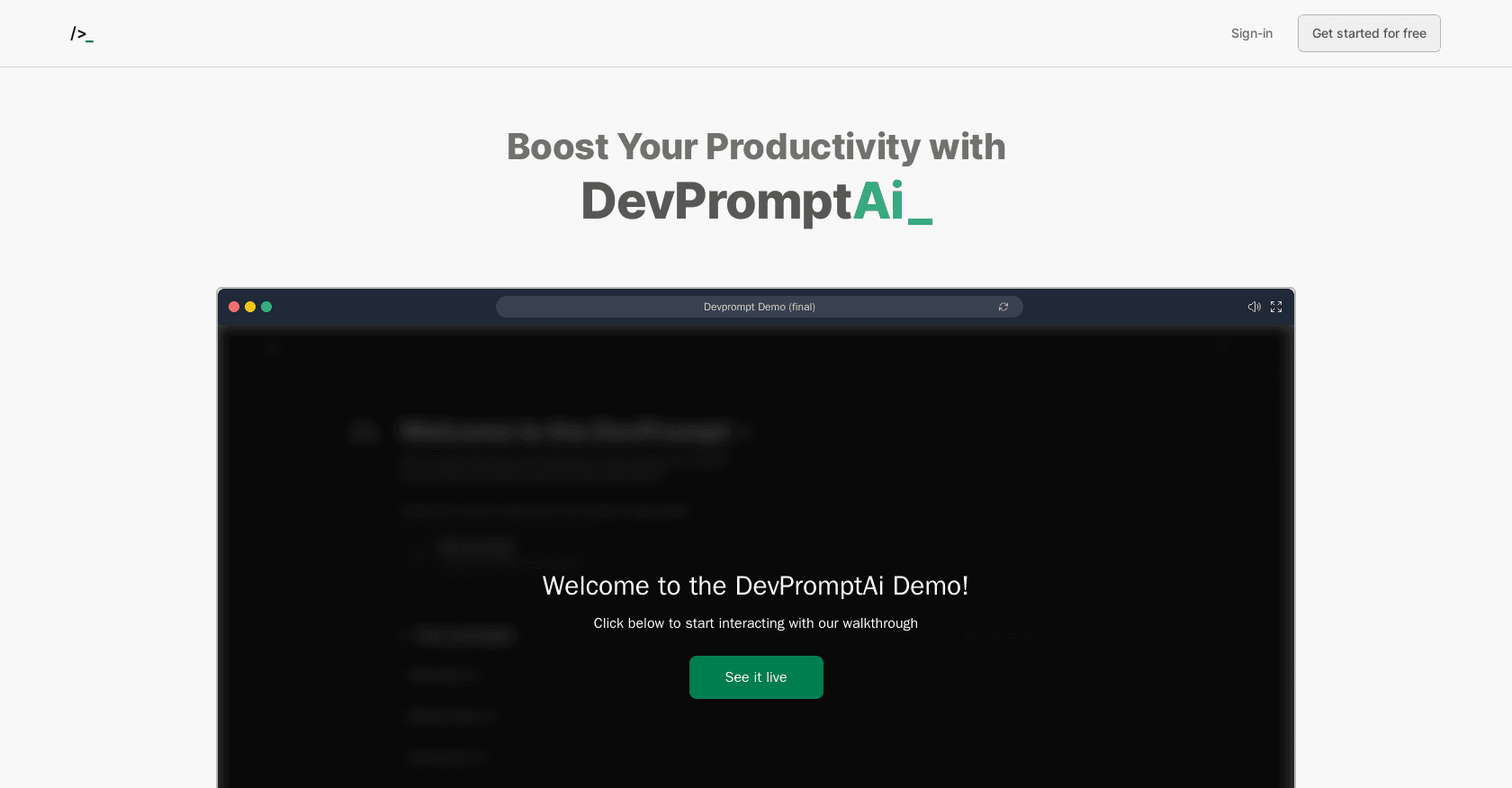 DevPrompt screenshot
