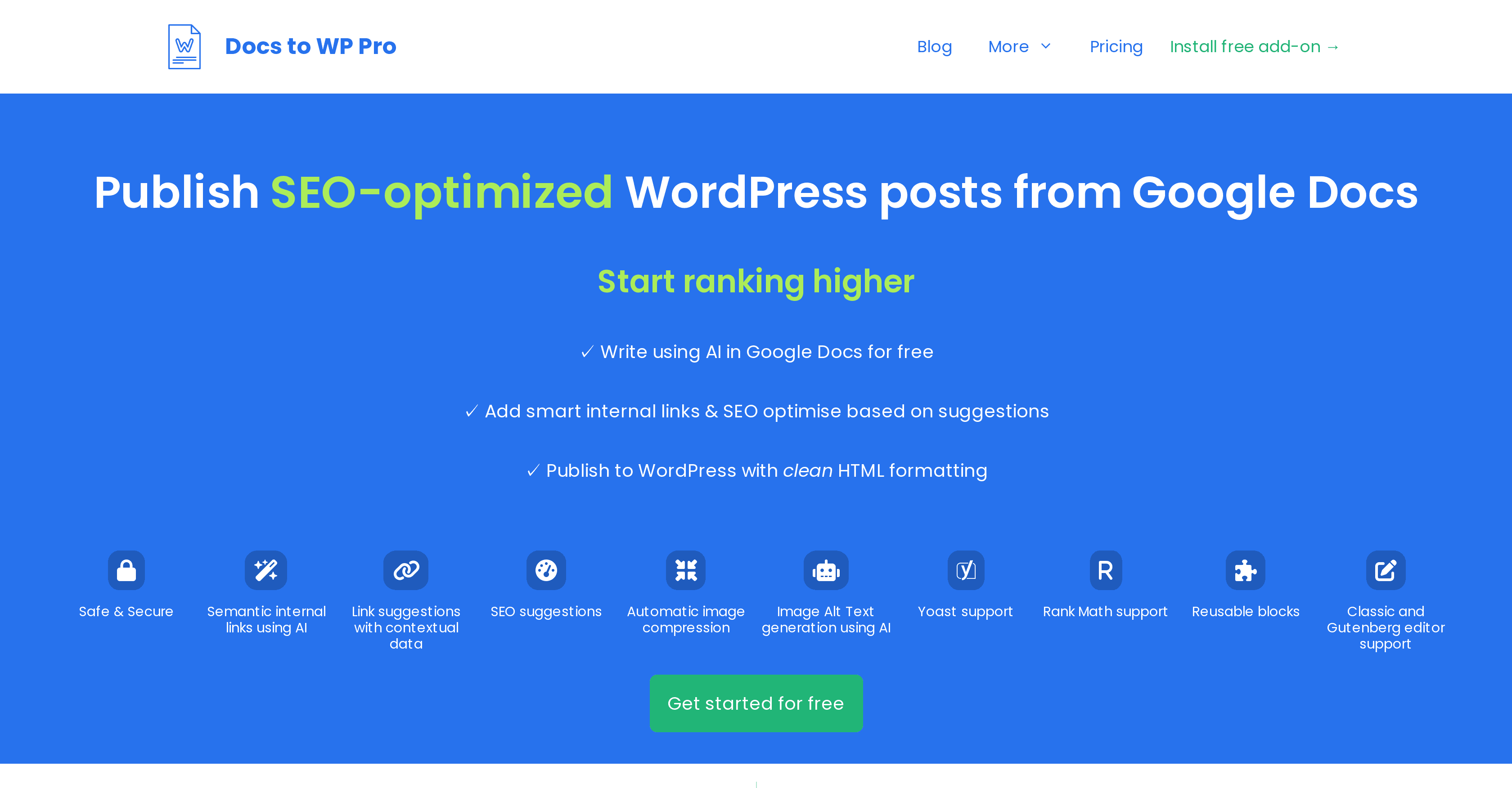 Docs to WP Pro screenshot