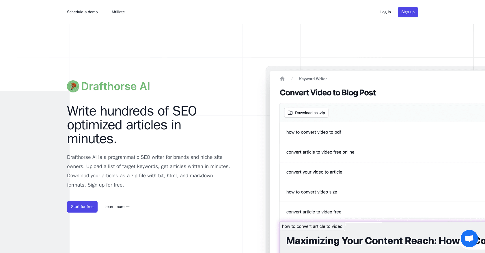 Drafthorse AI screenshot